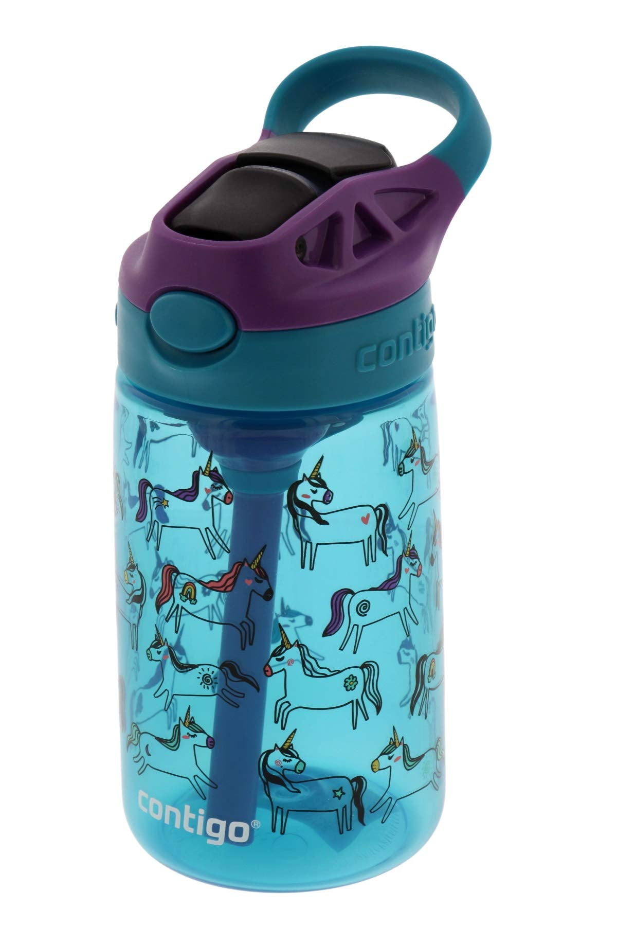 Contigo Autospout Camping Hydration Water Bottles, 14Oz (Pack Of 1), Unicorn
