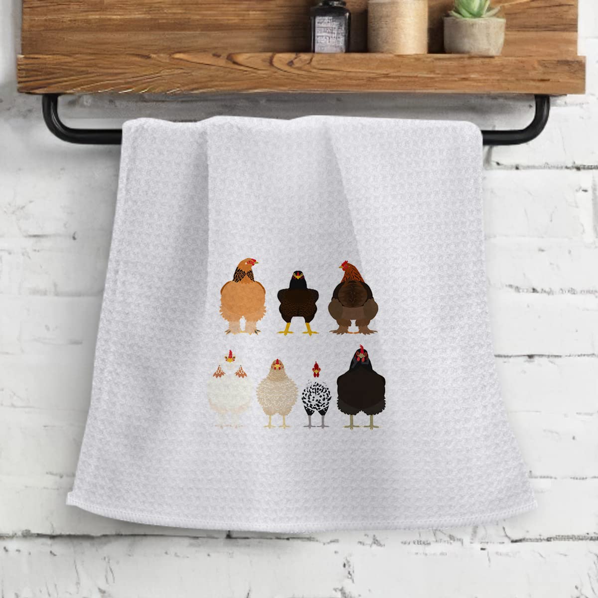Ohsul Cute Cartoon Chickens Highly Absorbent Kitchen Towels Dish Towels Dish Cloth,Funny Chicken Hand Towels Tea Towel For Bathr