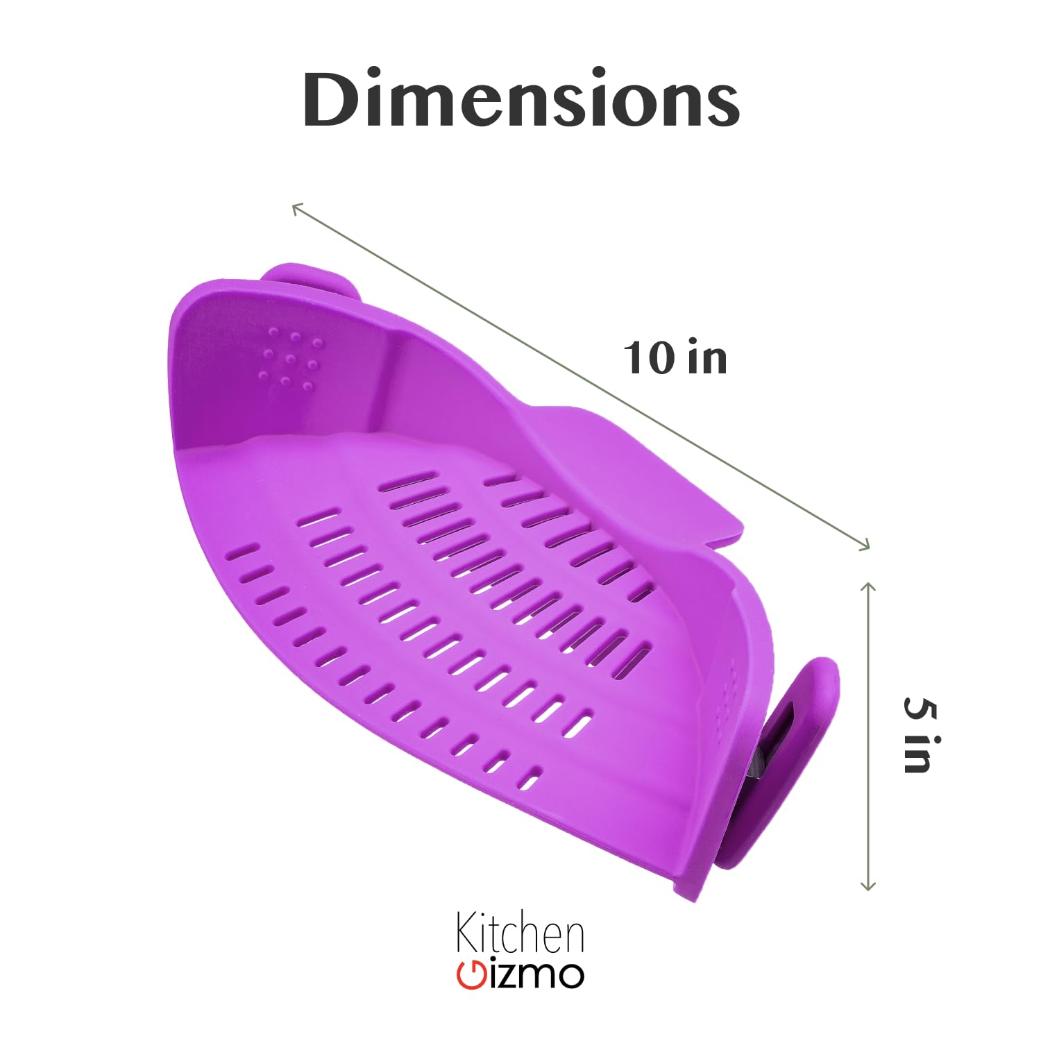 Kitchen Gizmo Snap N Strain Pot Strainer - Large Purple Silicone Colander, Model 2SYX