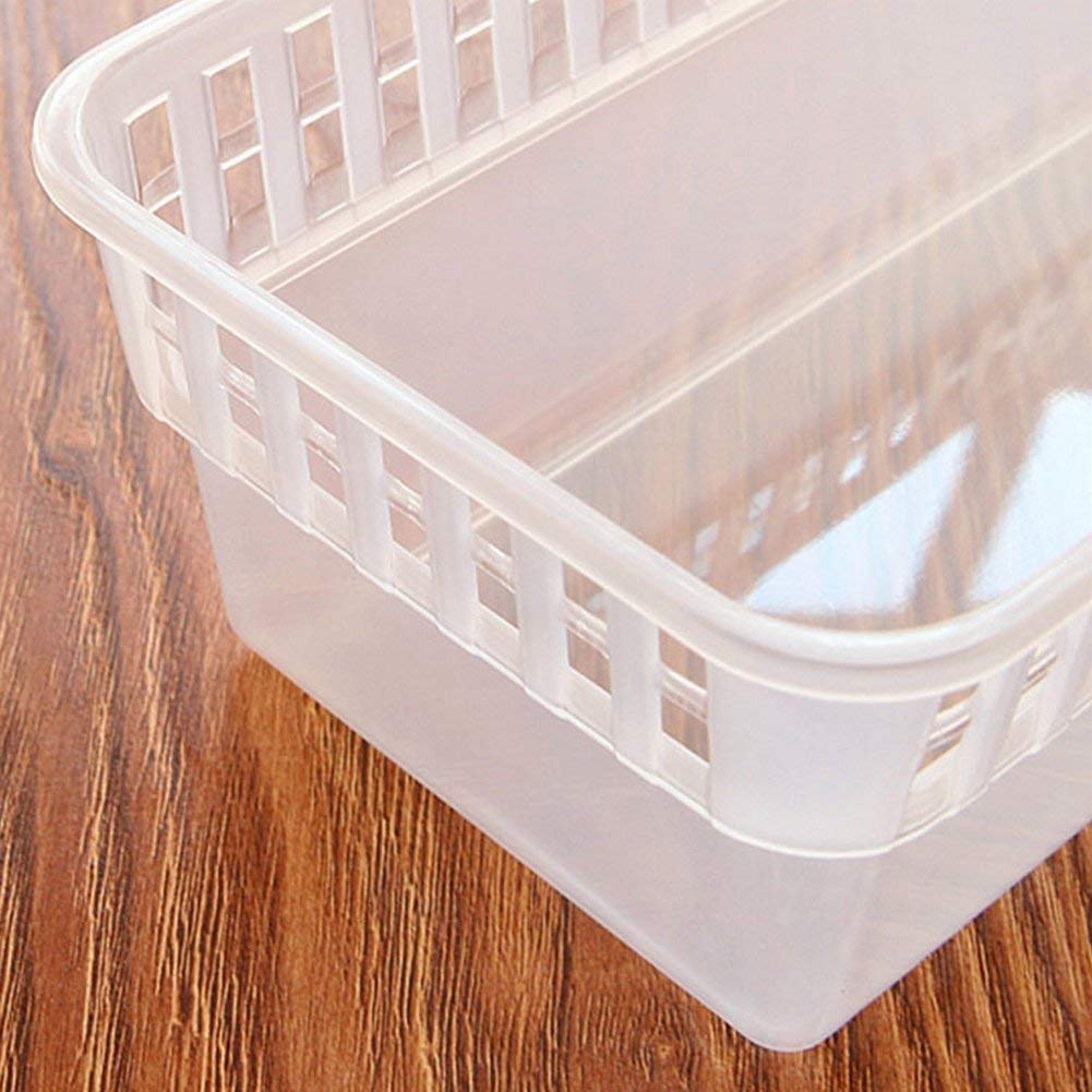 Inditradition Space Saver Fridge Organizer Bins | Stackable Refrigerator Food Storage Organizer, Food Grade Plastic (Pack Of 8)