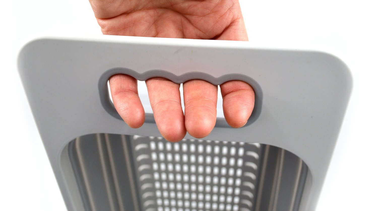 Sammart 2.6L (0.68 Gallon) Set Of 2 Over The Sink Rectangular Colander (2, Grey)