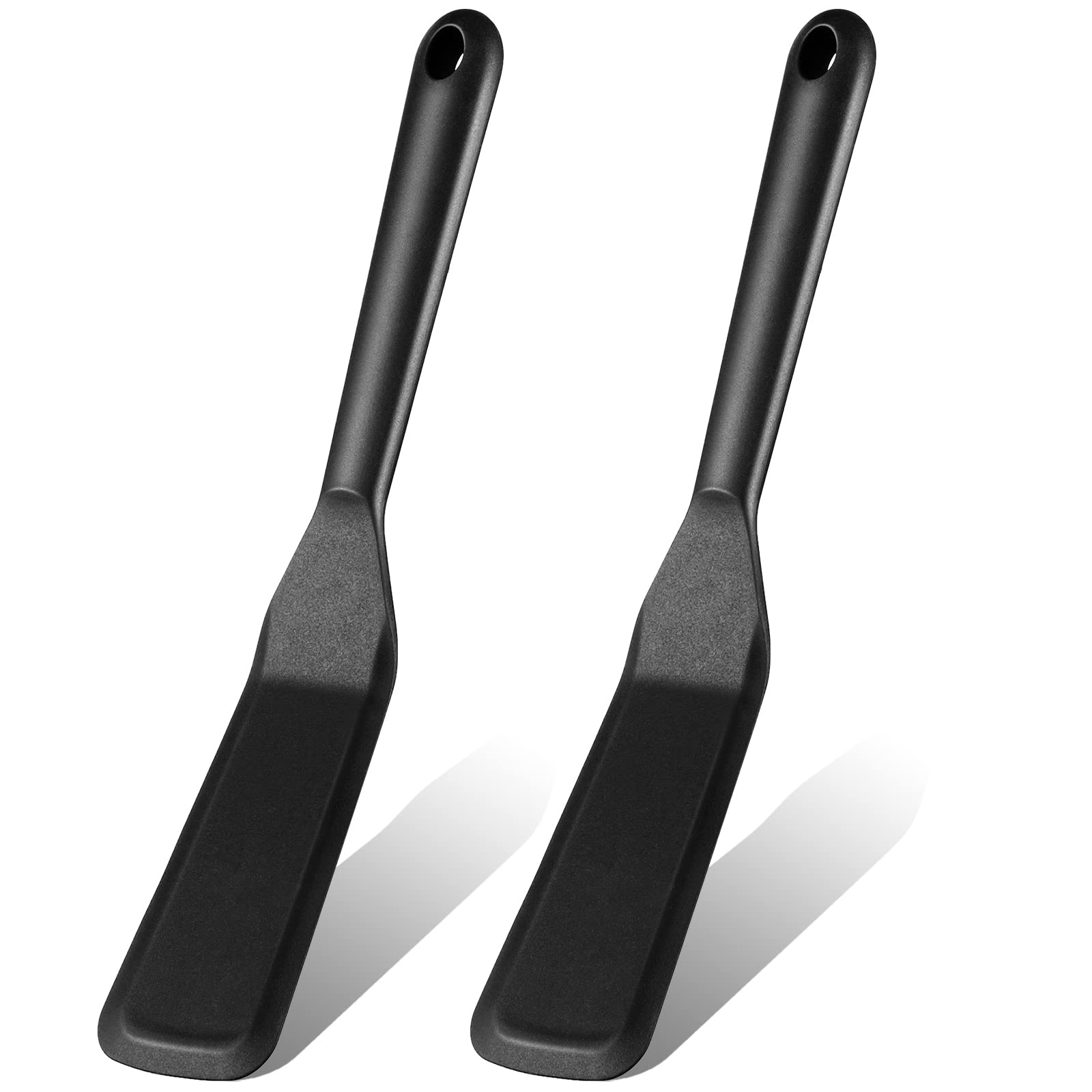 Zopeal 2 Pieces Silicone Narrow Skinny Spatula Crepe Flipper Long Spatula Heat Resistant Cooking Spatula Non Stick Pancake Spatu