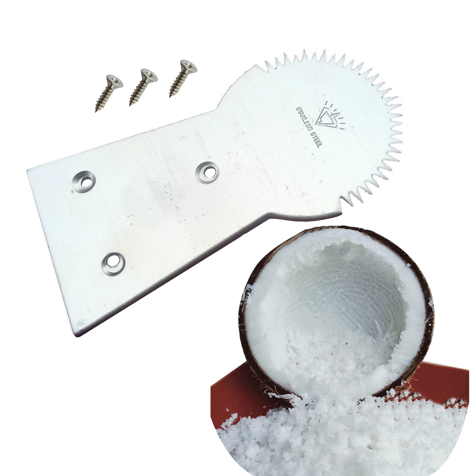 Plai Na Thai Coconut Hand Grater Scraper Shredder Machine Meat Removal Tool Stainless Steel With Screw