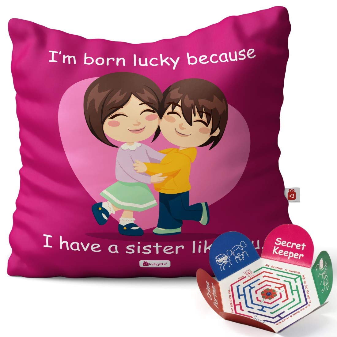 Indigifts Raksha Bandhan Gifts for Brother Worlds Coolest Brother Quote Sea Green Cushion Cover 12x12 inch with Filler - Best Ra