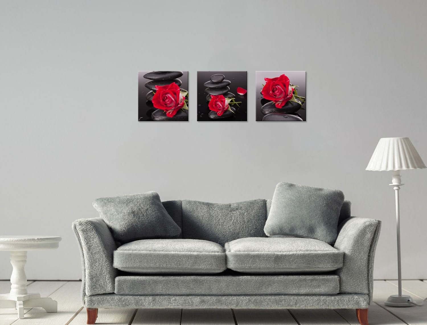 Nan Wind Red Canvas Wall Art Bedroom Wall Decor Black And White Zen Stones Spa Wall Art Rose Pictures For Living Room Kitchen Ho