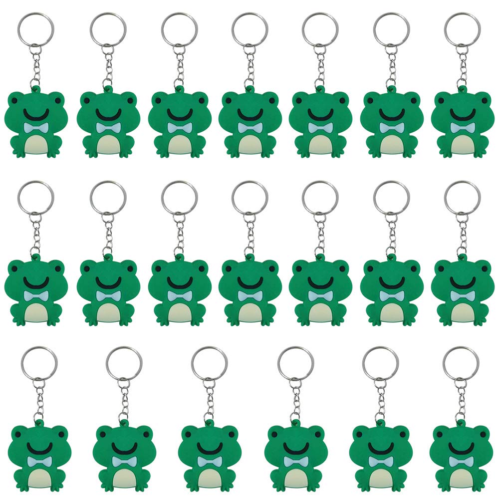 Imagitek 20 Pack Frog Keychains Decorations For Back To The 80S Party, Frog Themed Party Favors, Birthday Party Bag Fillers, Bir