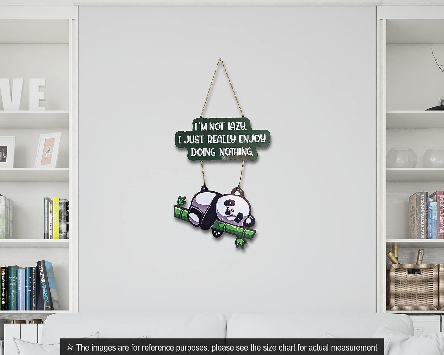 Metvan Lazy Panda Printed Wooden Wall Hanging With Quotes For Home Decor | Office | Gifts | Living Room | Bedroom | Wooden Decor