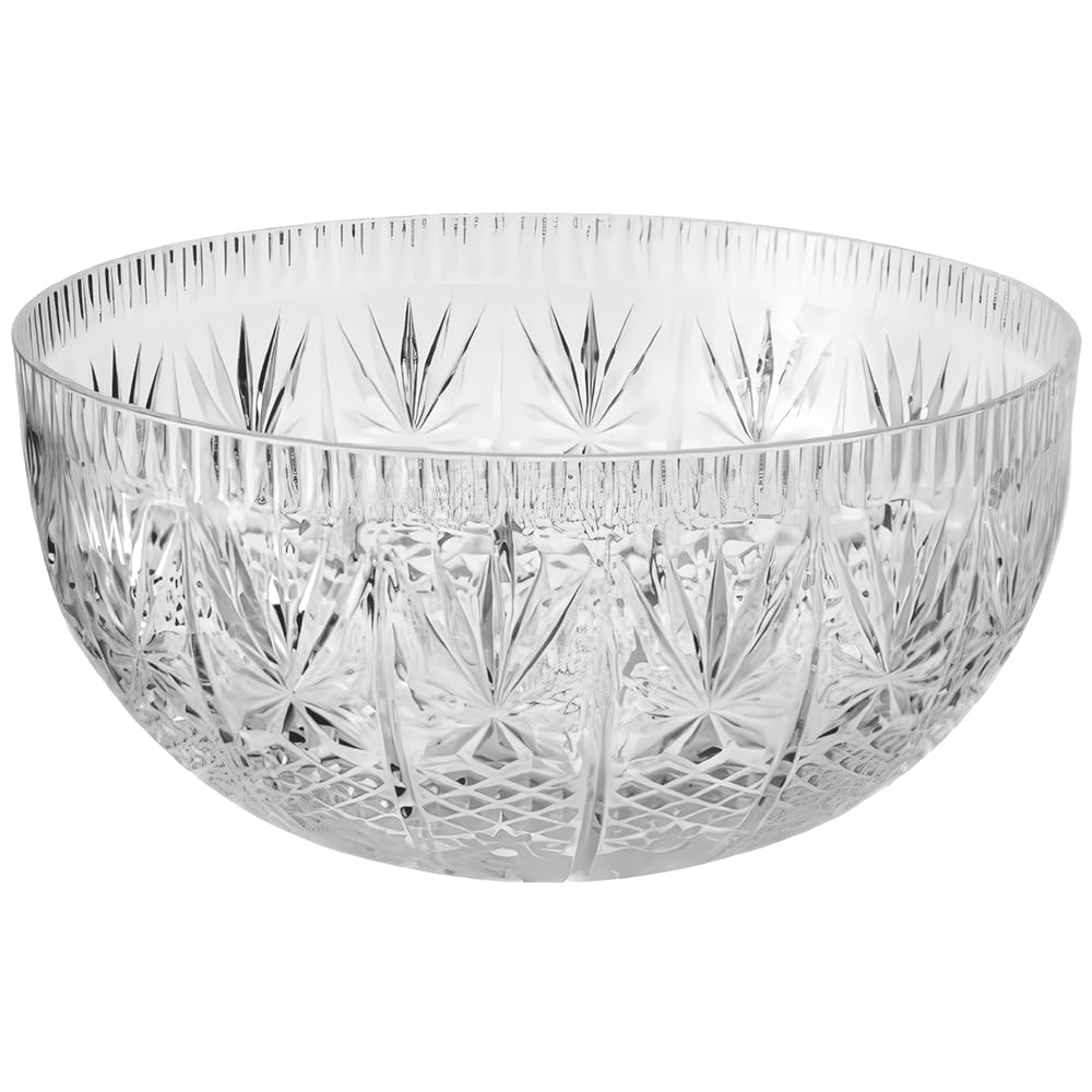 Stunning Crystal Clear Heavy Weight Plastic Punch Bowl - 12-Quart (1 Pc.) - Premium & Elegant Design - Perfect For Entertaining,