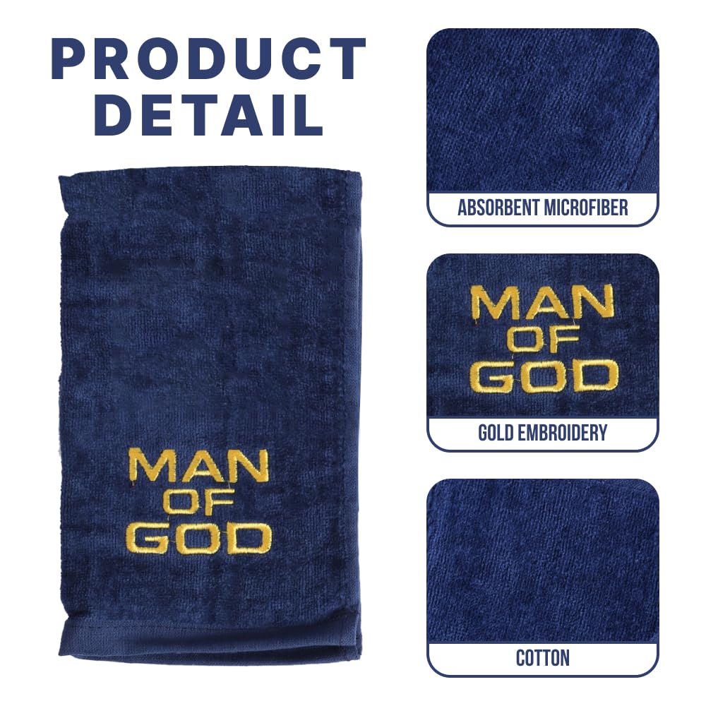 Swanson Christian Products Hand Towel Man Of God Towel W/Gold Embroidery Pastor Appreciation Gift Fathers Day Present Face Towel