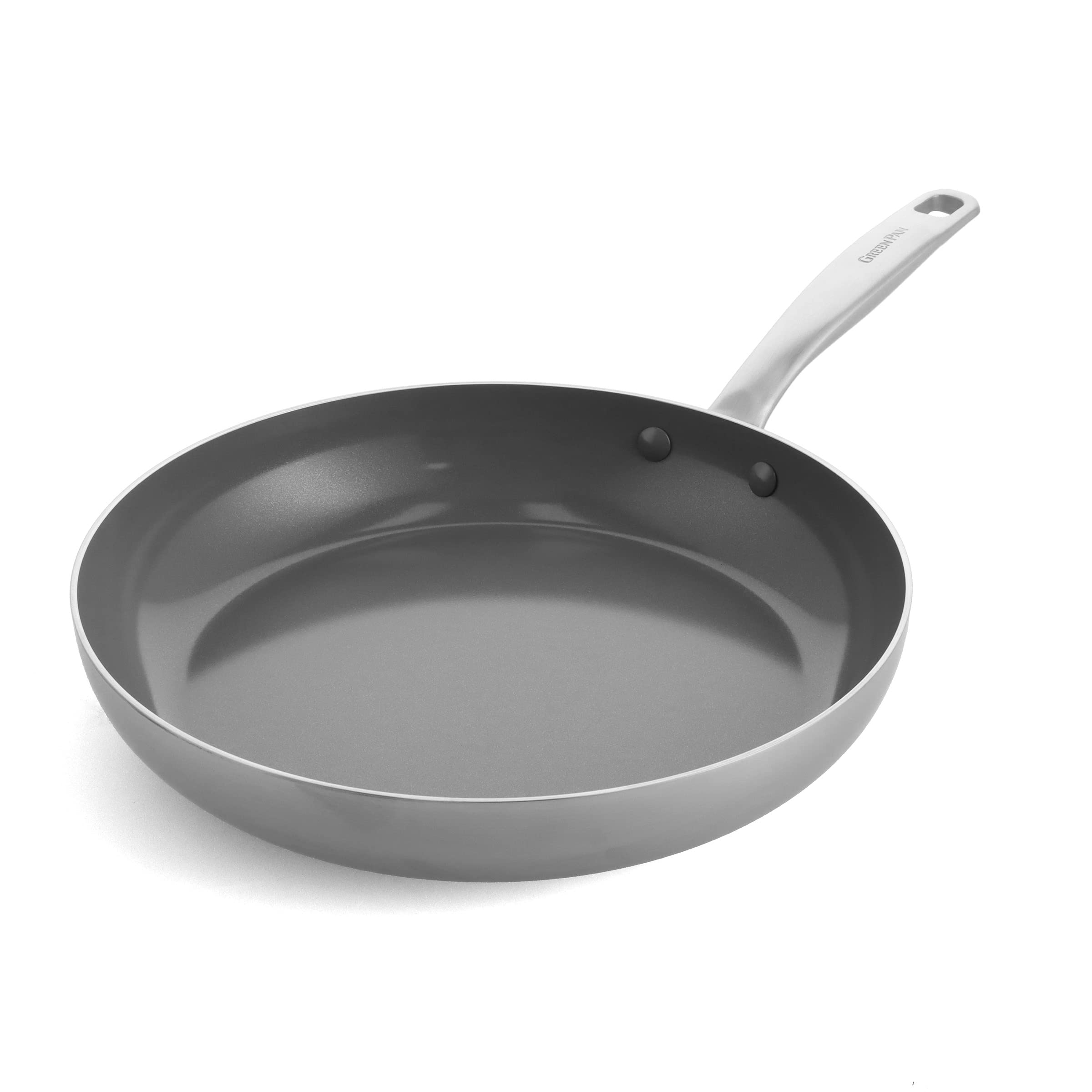 Greenpan Chatham Tri-Ply Stainless Steel Healthy Ceramic Nonstick 12 Frying Pan Skillet, Pfas-Free, Induction Suitable, Dishwash