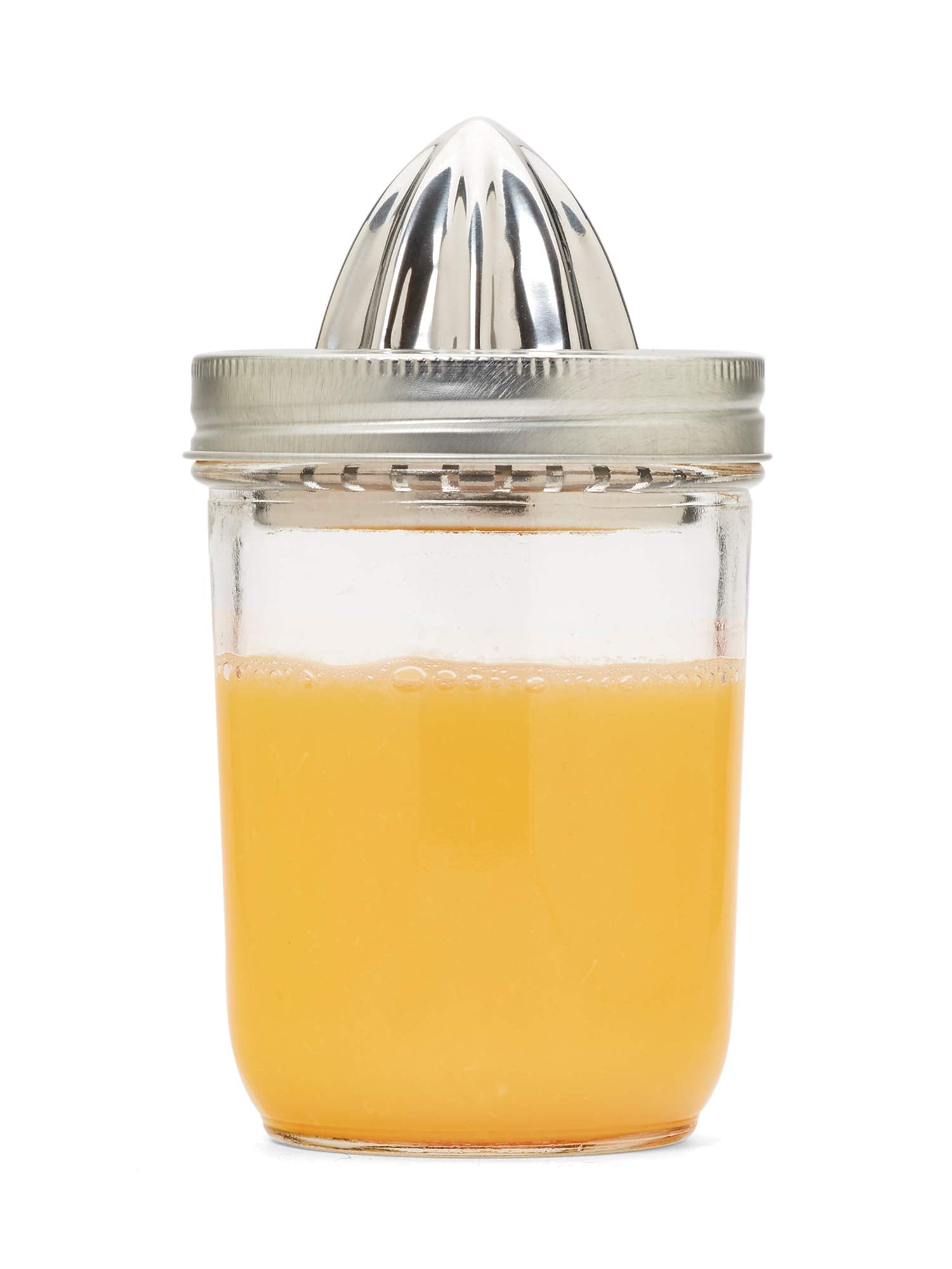 Jarware - 82654 Jarware Stainless Steel Citrus Juicer Lid For Mason Jars, Wide-Mouth, Metallic