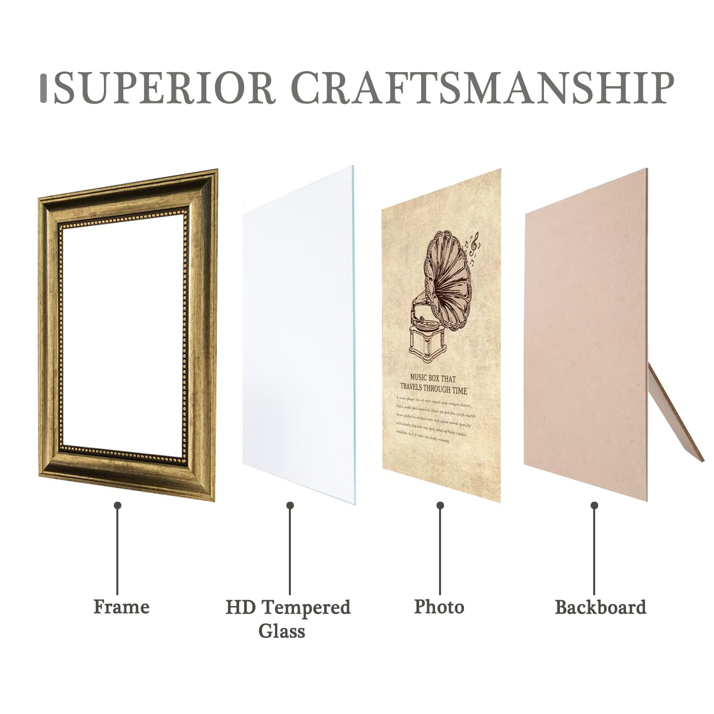 TKYGU 5x7 Picture Frames Set of 4- Rustic Retro Photo Frame with Real Glass Wall Mount and Tabletop Display Family Friends Weddi