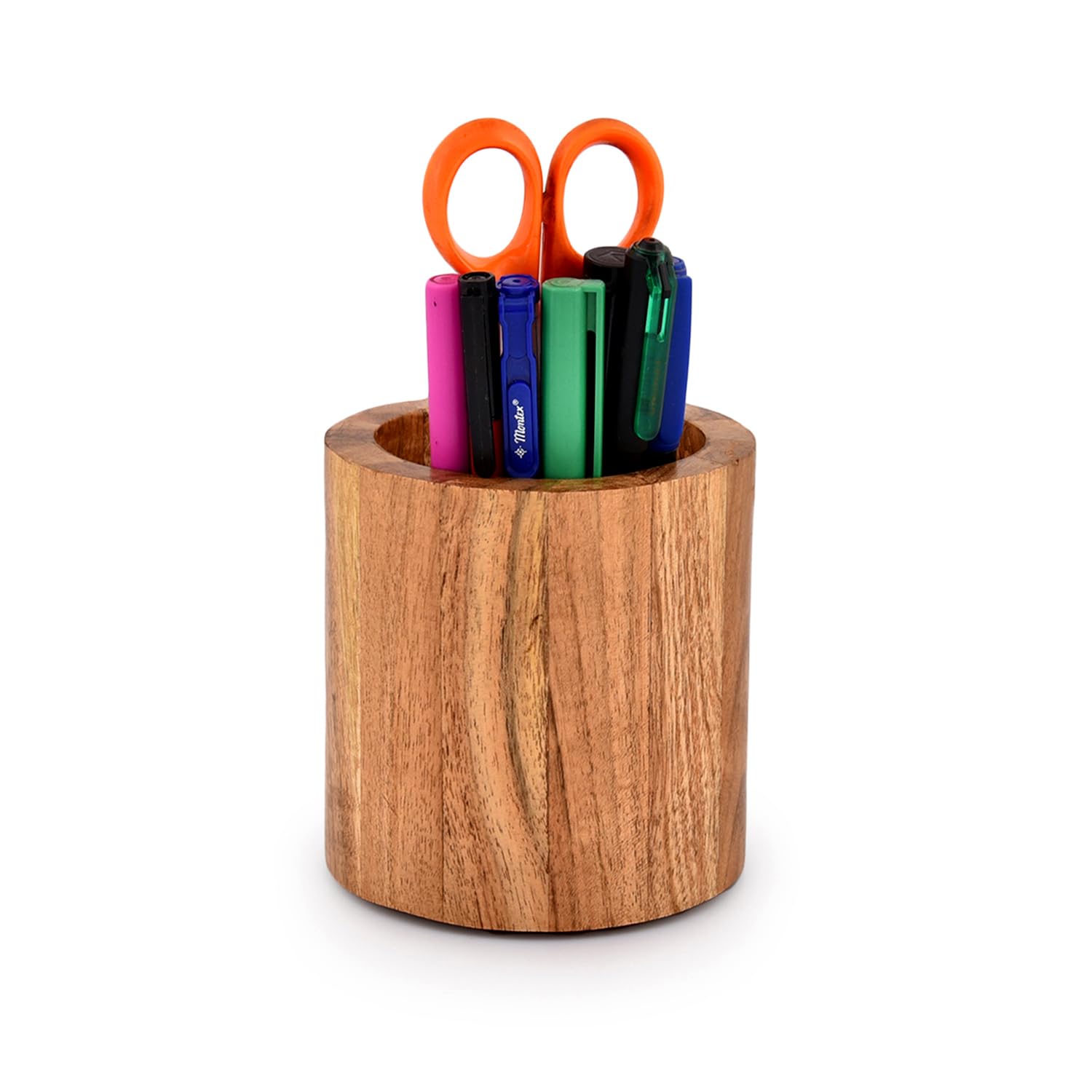 Mahasu Utensil Holder Acacia Wooden Utensil Holder for Kitchen Counter Flatware and Spatula Storage Organizer, for Countertop, P