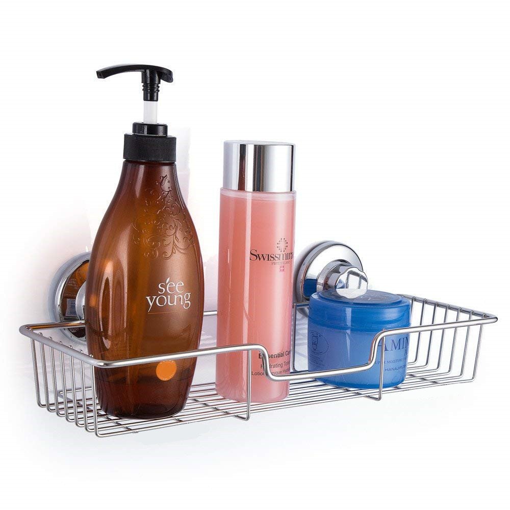 Sanno Suction Cups Shower Caddy Suction Soap Holder, Shower Organizer With Soap Holder Wall Mounted Stainless Steel Rustproof Sh