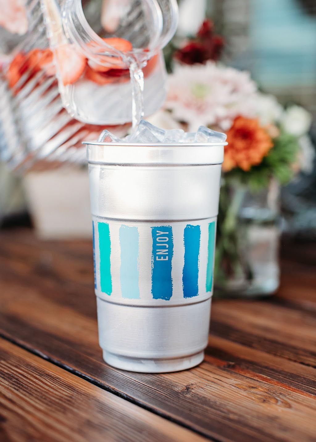 Ball Aluminum Cup Recyclable Party Cups, Wholesale Bulk Pack, Everyday Logo, 24 Oz. Cup, 450 Cups Per Pack