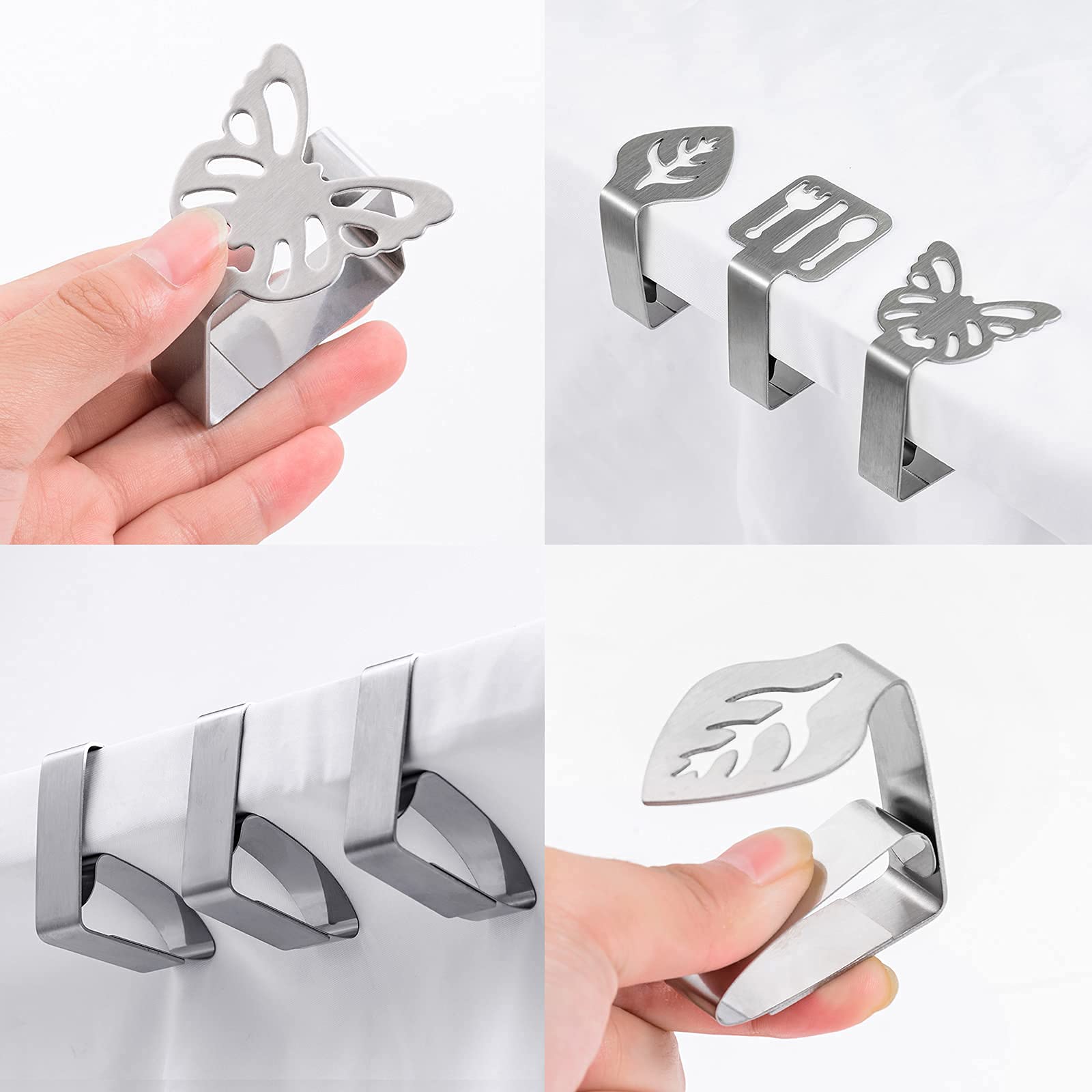 Hfatmos Tablecloth Clips Stainless Steel, Windproof Tablecloth Holder, Table Cloth Clip For Outdoor Picnic, Restaurant, Kitchen,