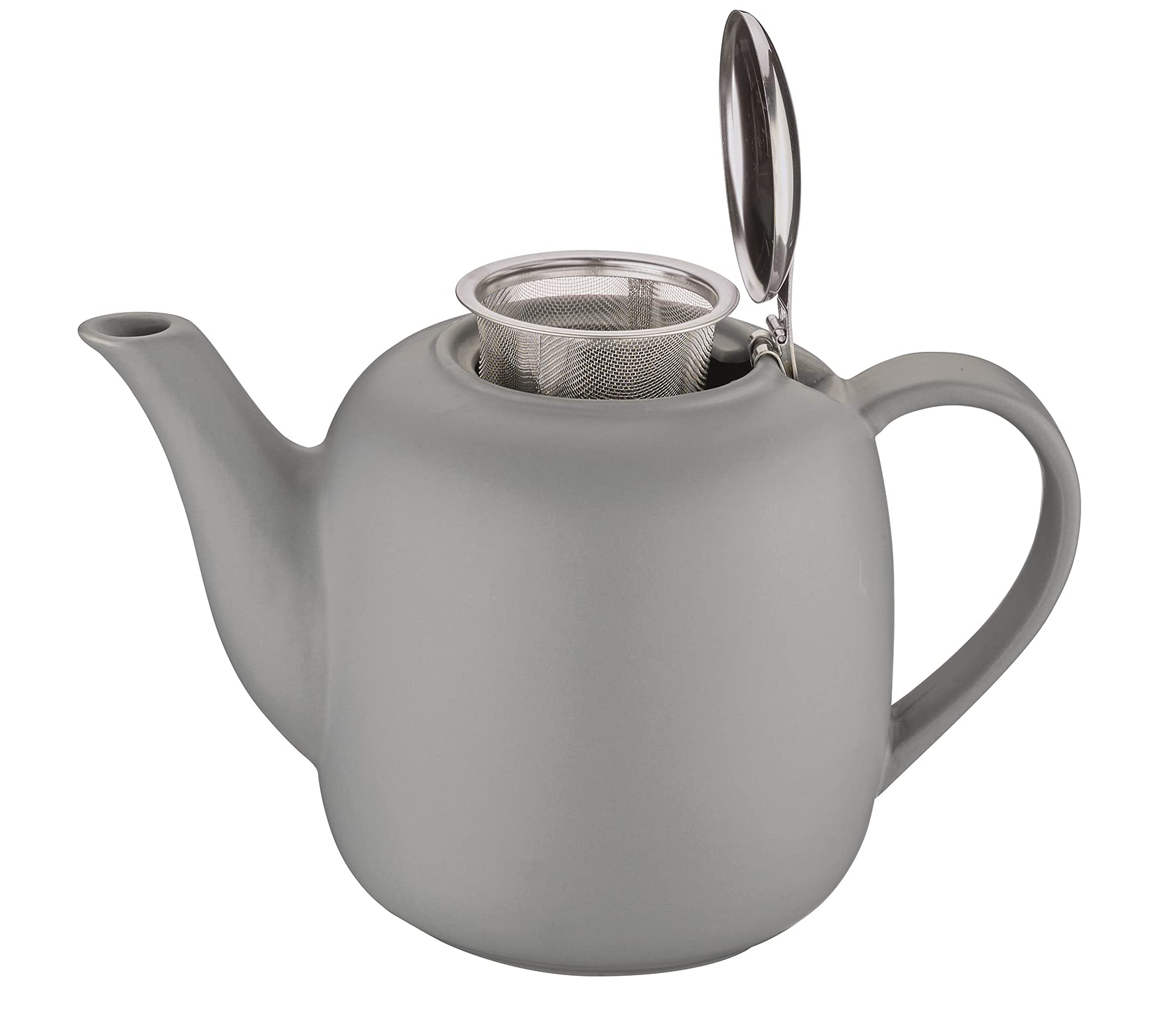 Kchenprofi London Ceramic Teapot With Stainless Steel Infuser, 8 Cup, Gray