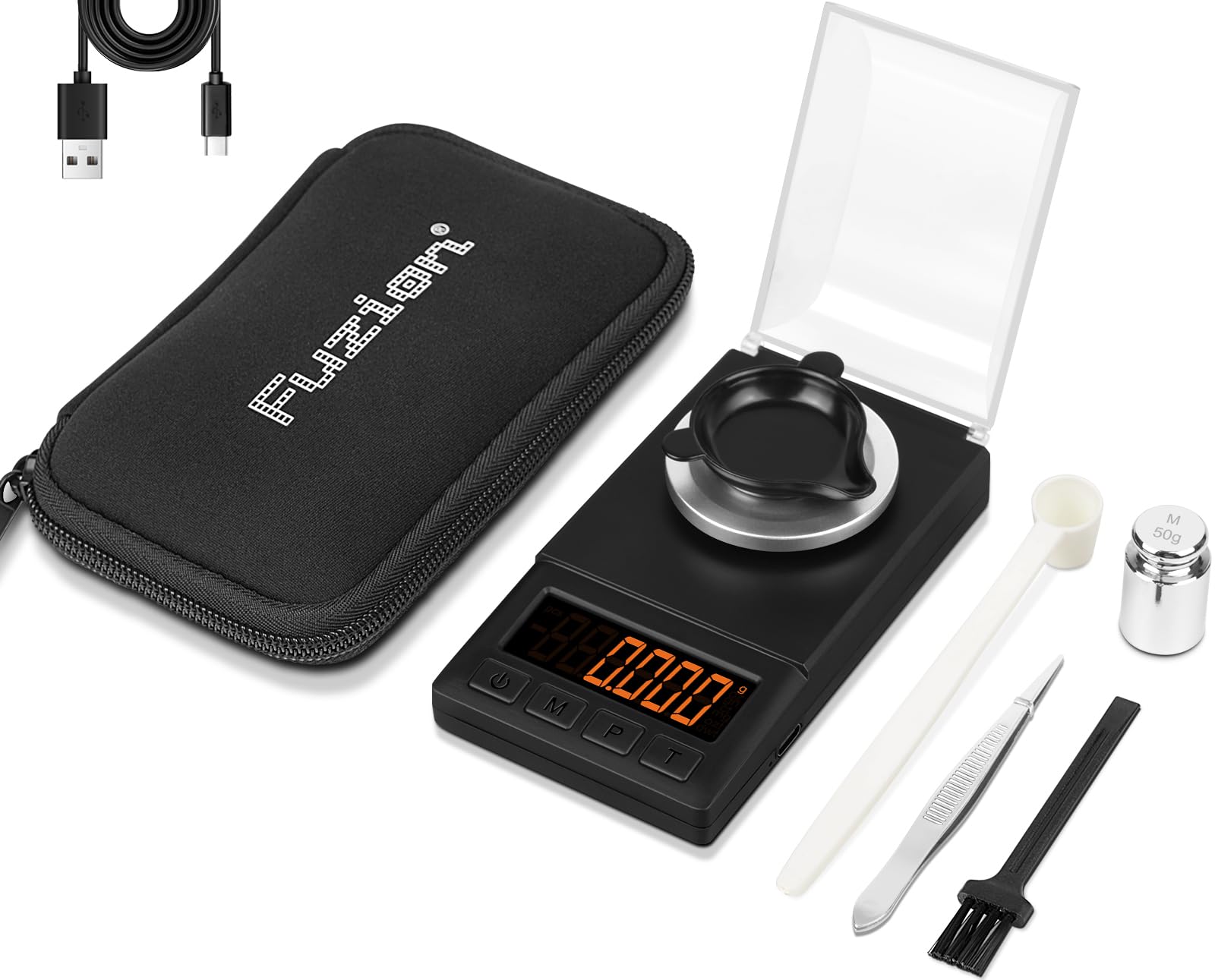 Fuzion Digital Milligram Scale 50G X 0.001G, Mg Scale With 9-In-1 Design - Micro Scale, Powder Scale For Reloading With Portable