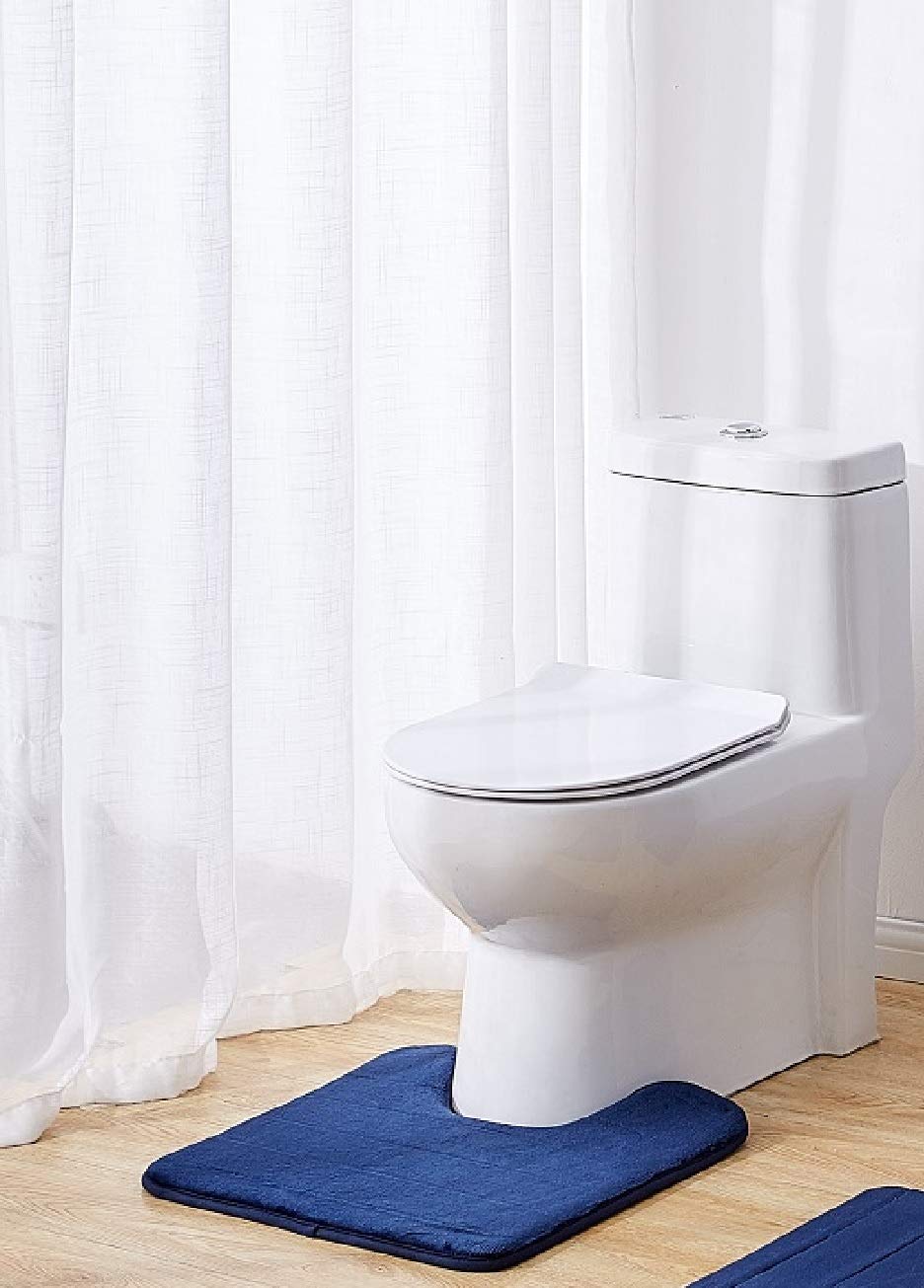 Memory Foam Toilet Bathroom Mat, Soft And Comfortable U-Shaped, Thick Water Absorption Non-Slip And Machine Wash And Easier To D