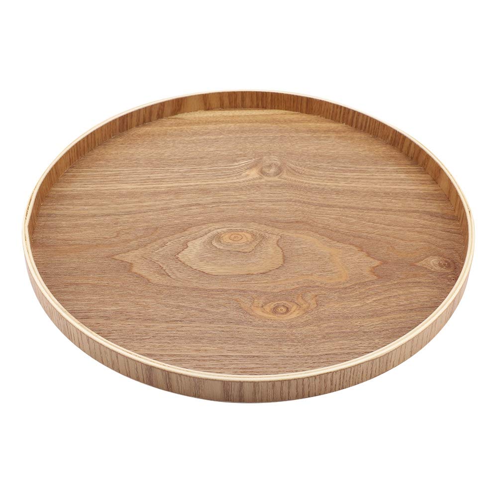 Wooden Plates Round Dinner Plates, Wooden Serving Tray Appetizer Charcuterie Board Round Wood Tray For Home Decor, Food, Vegetab