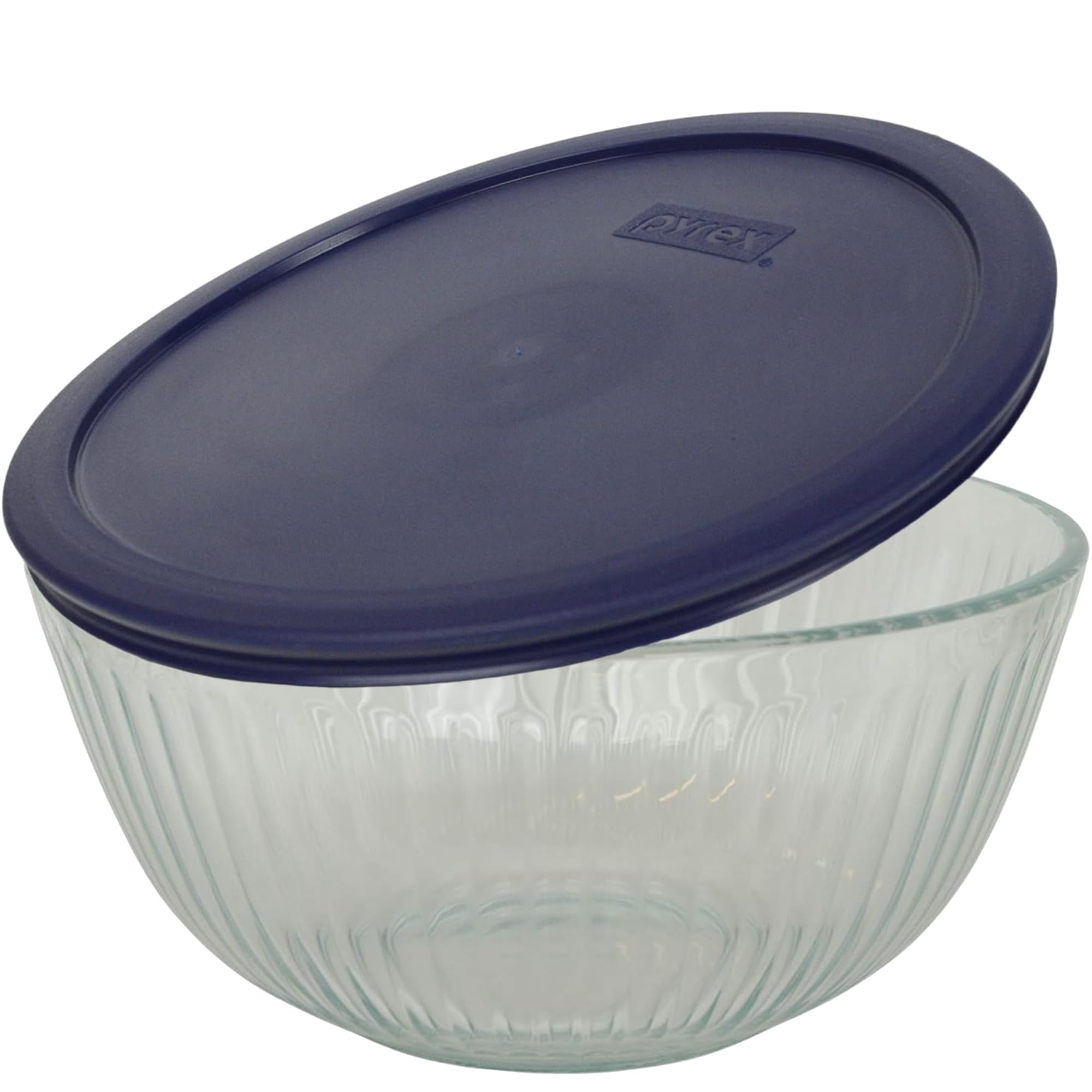 Pyrex 7403 (10Cup) Glass Mixing Bowl with Blue Lid  Made in USA