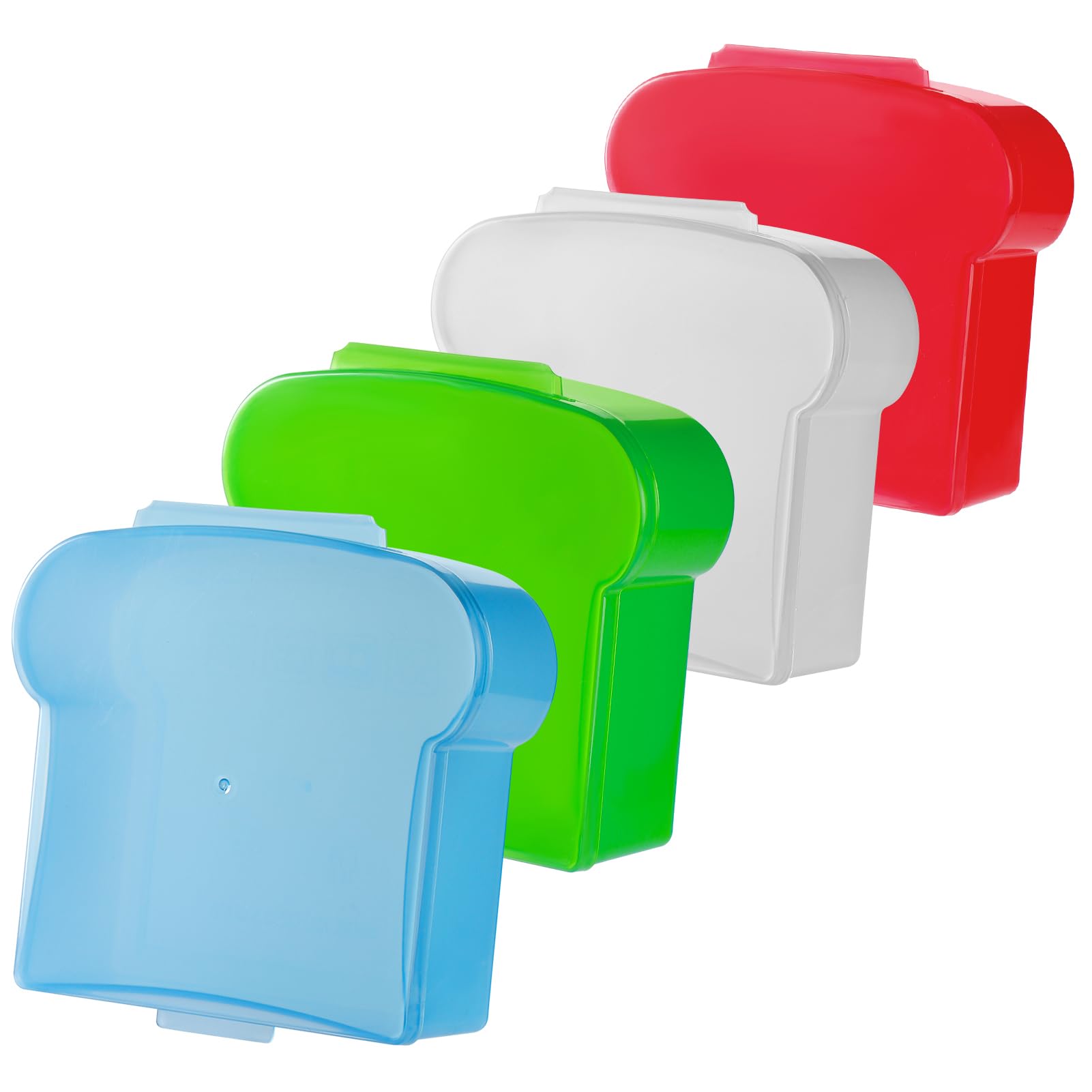 Alphatool 20 Oz Sandwich Containers for Kids, Toast Shape Lunch Box with Lids, Reusable BPA Free Plastic, Microwave & Freezer Sa