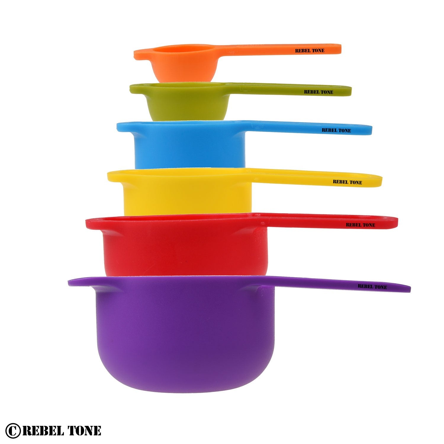 Measuring Cups And Spoons - Set Of 6 - That Can Be Nested To Save Space - Easy To Clean, Dishwasher Safe - Durable2 Cup,1 Cup.)