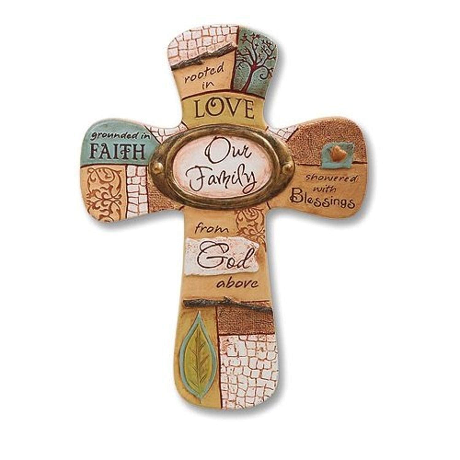 Abbey Gift Cathedral Art Our Family Cross, 6 x 8.13 - 54666 , Brown