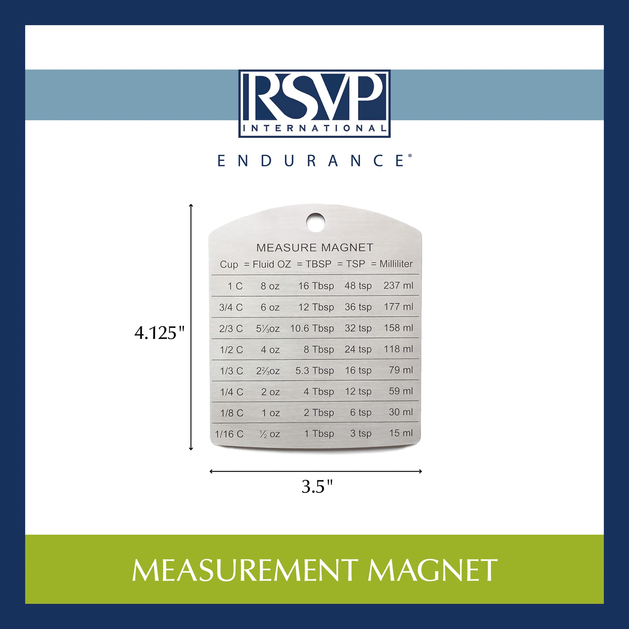 Rsvp International Endurance Magnet Collection Stainless Steel, Conversion Magnet, 4.125X3.5