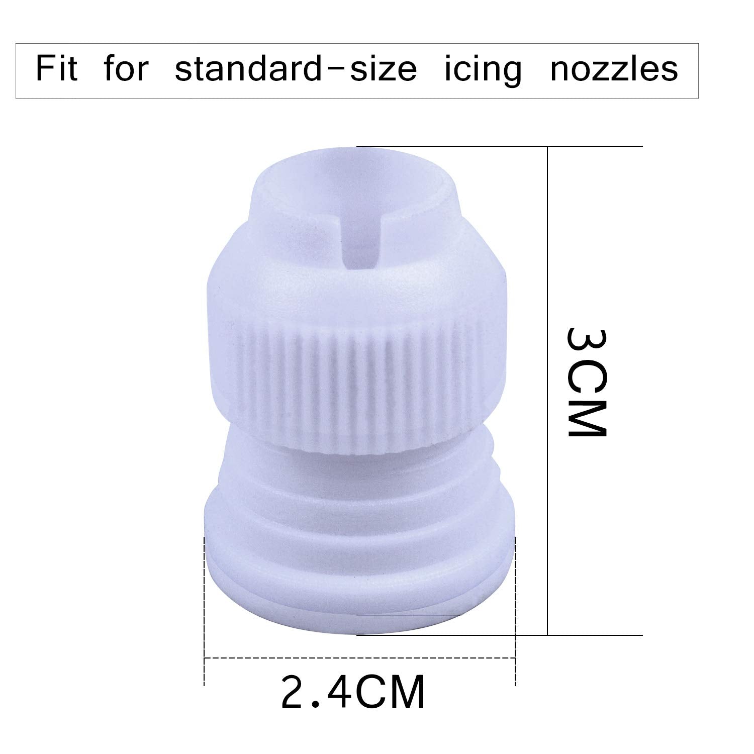 Jdesun 20 Pieces Plastic Standard Couplers Cake Decorating Coupler Pipe Tip Coupler For Icing Nozzles, White