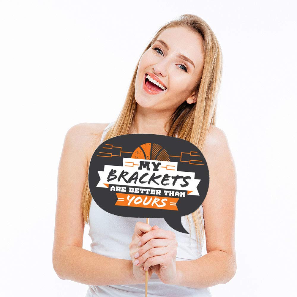 Big Dot Of Happiness Basketball - Let The Madness Begin - College Basketball Party Photo Booth Props Kit - 20 Count