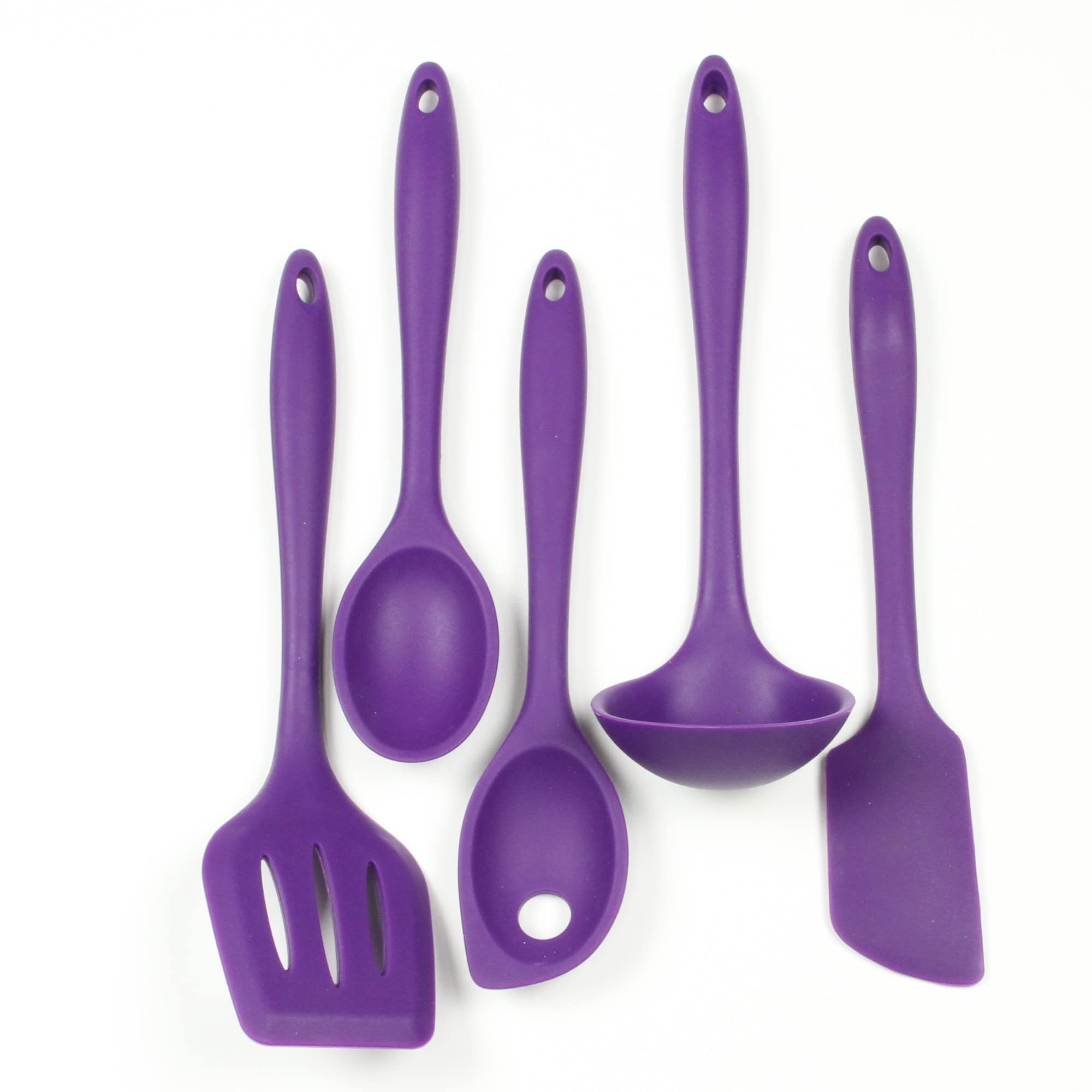Chef Craft Premium Silicone Kitchen Tool And Utensil, 5 Piece Set, Purple