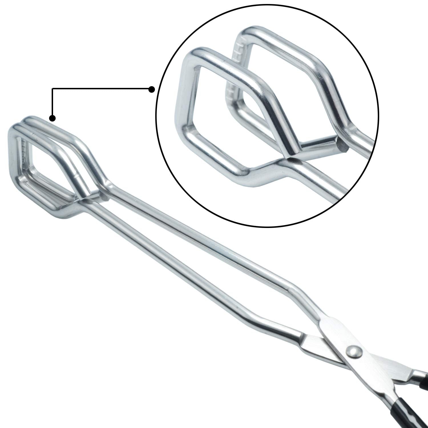 Hinmay 10-Inch Kitchen Scissor Tongs Stainless Steel Scissor Cooking Tongs