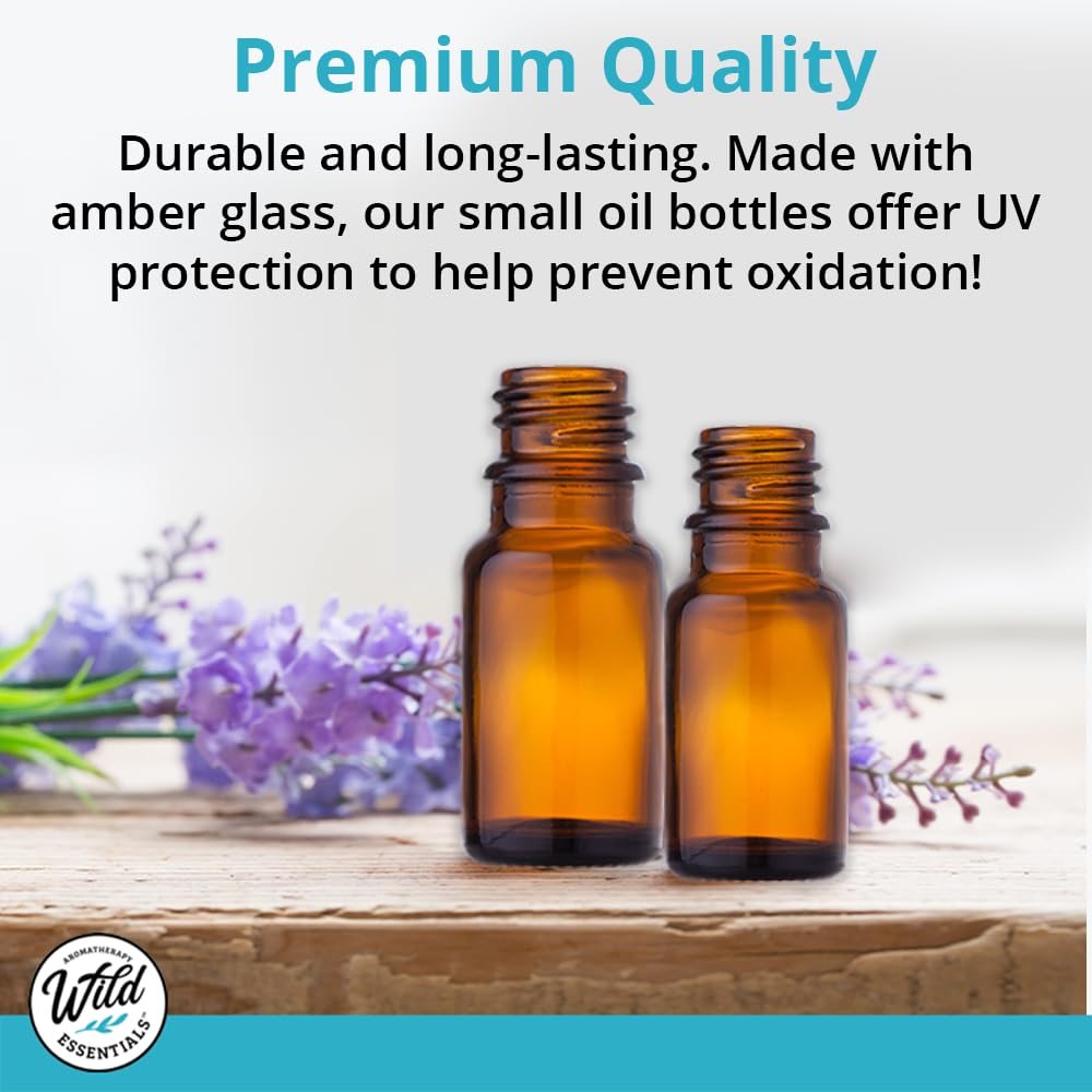 Messentials 24 Pack Of 10Ml Amber Glass Bottles With Euro Dropper Caps - Great For Essential Oils, Perfumes And Diy Aromatherapy