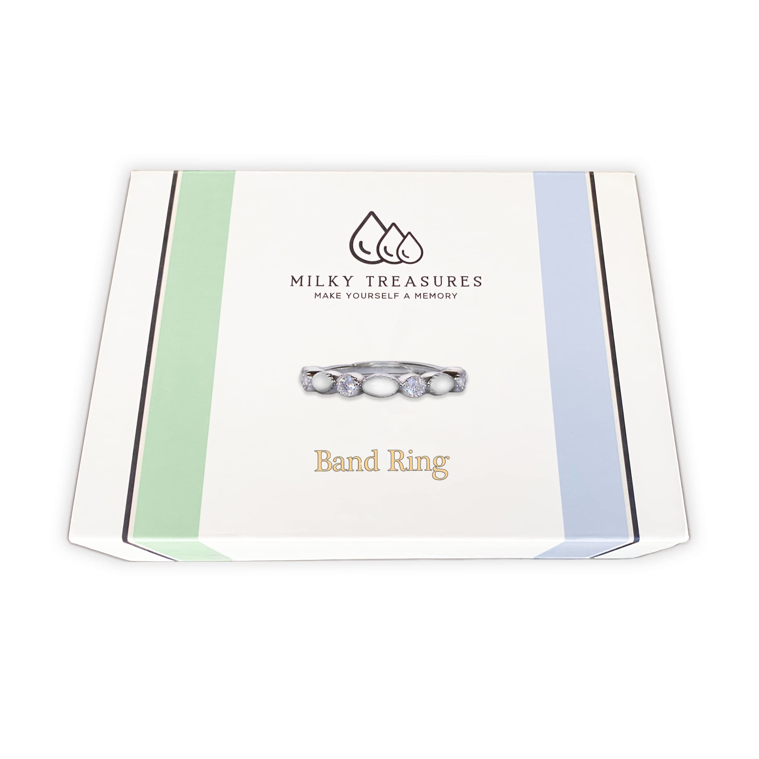 Milky Treasures Band Ring DIY Breastmilk Jewelry Making Kit | Adjustable Size 6 to 10 | Breastfeeding Keepsake | New Mom Gifts |