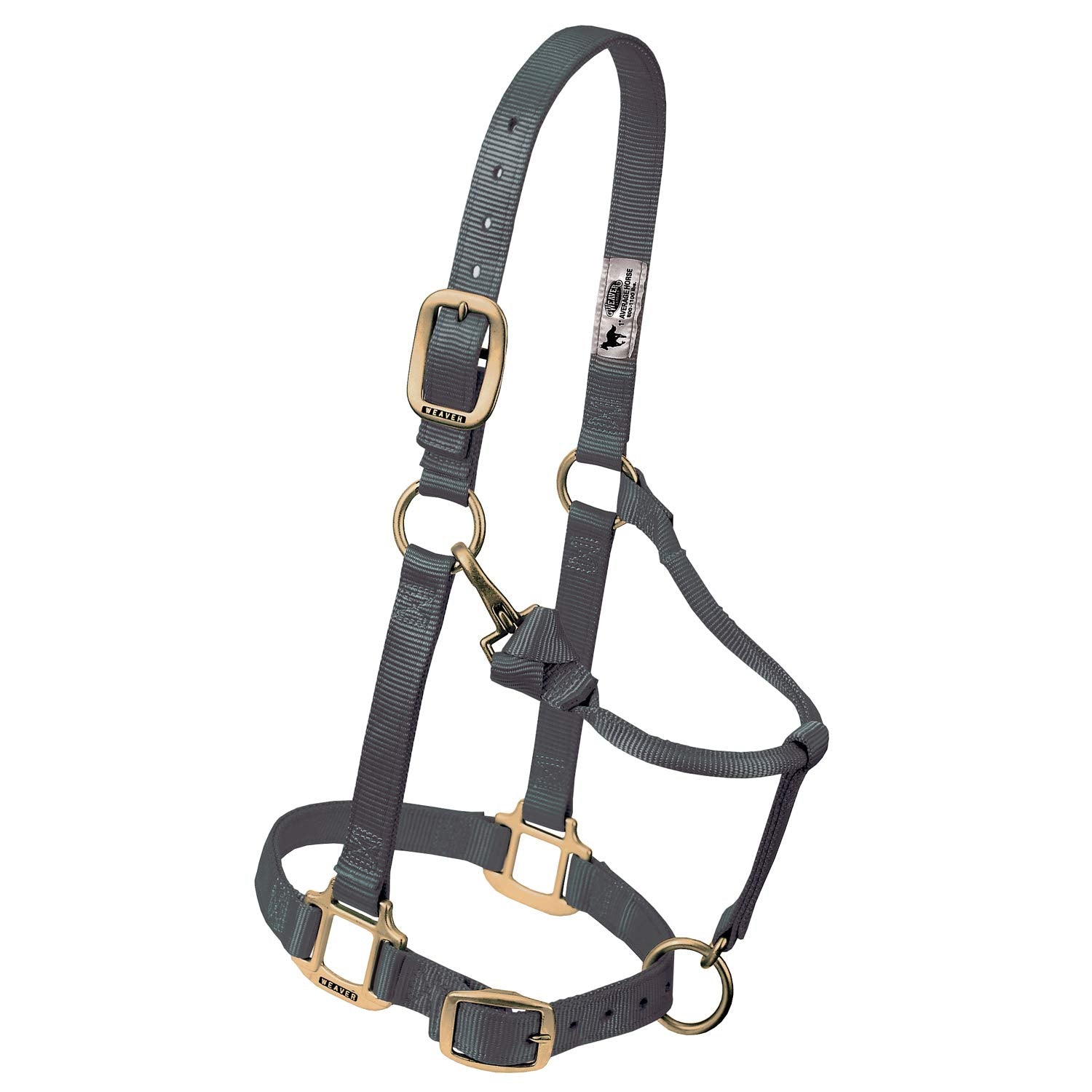 Weaver Leather Original Adjustable Chin And Throat Snap Halter, 1 Average Horse,Graphite