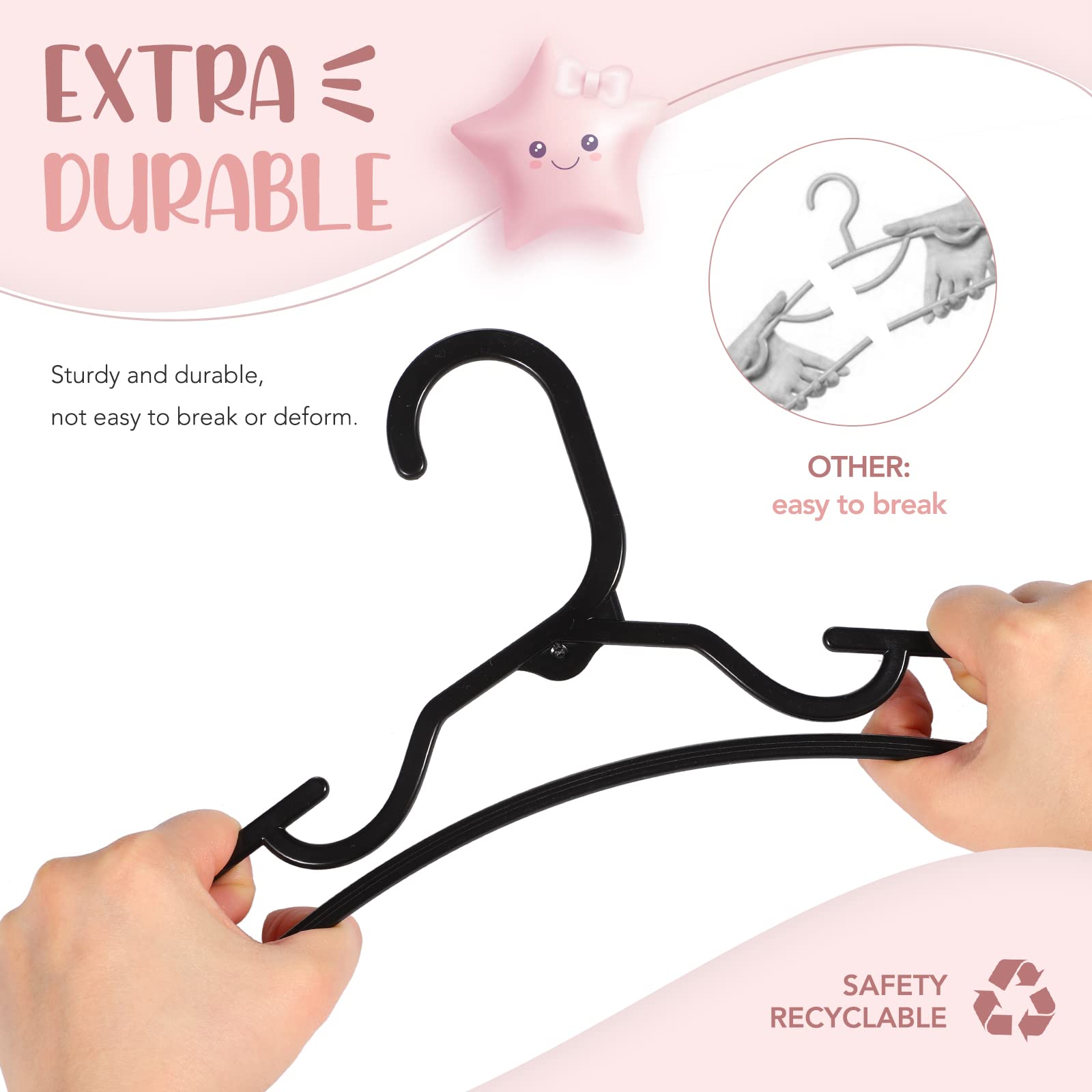 House Day Plastic Baby Hangers For Closet 60 Pack, Durable Plastic Kids Hangers For Baby Clothes, Thin & Compact Childrens Hange