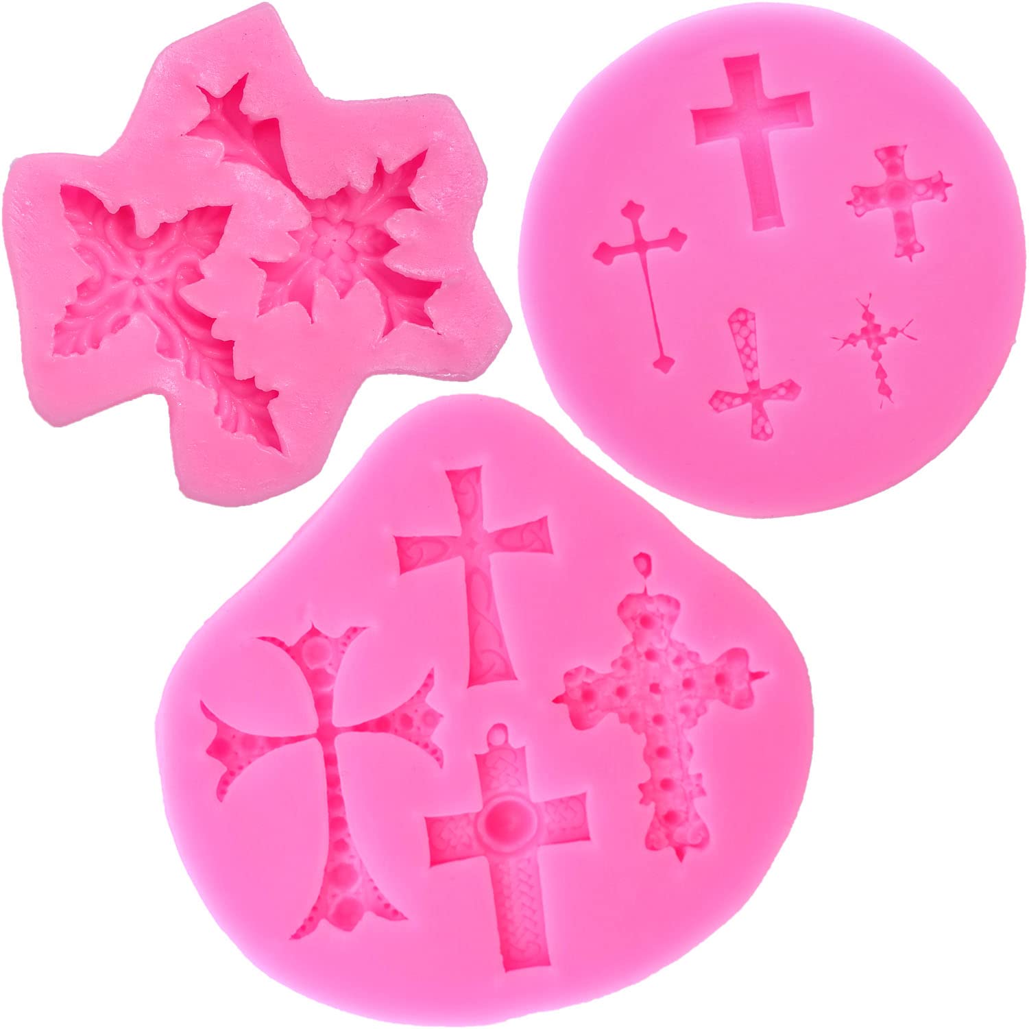 ScivoKaval Baptism Cross Cake Silicone Mold Cake Decorations Baptism Cake Toppers Baking Mould for Baptism Party Supplies and Ba