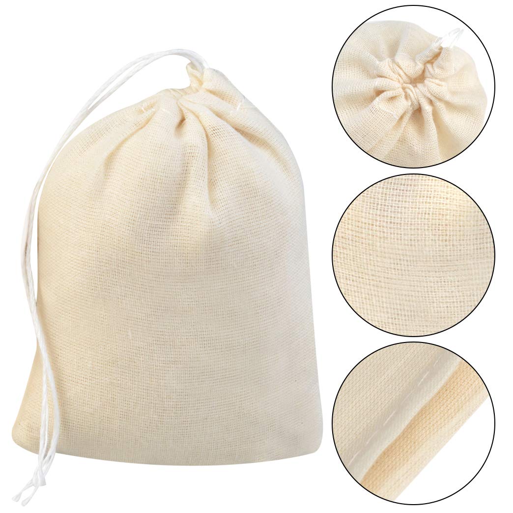 Tayfremn 200Pcs Cotton Drawstring Bags, Reusable Muslin Bag Natural Cotton Bags With Drawstring Produce Bags Bulk Gift Bag Jewel