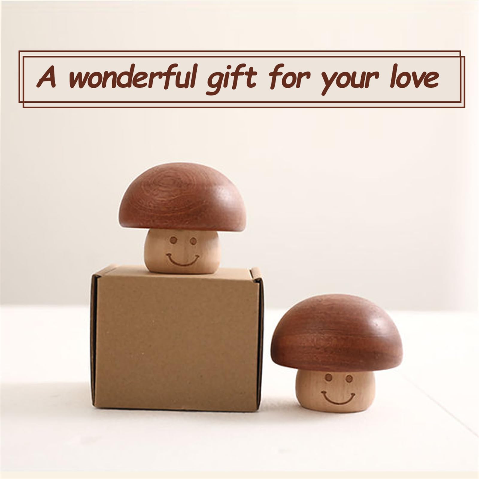 Castle in The Sky Mechanism Music Box Cute mini Mushroom Vintage Wood Carved Musical Gift for Birthday Valentines Day Christmas