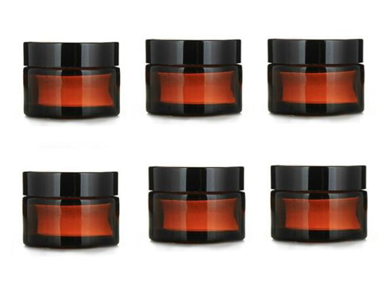 6Pcs 10Ml Amber Glass Jar Empty Refillable Cosmetic Face Cream Lip Balm Storage Jars Bottle Container Pot With Liners And Screw