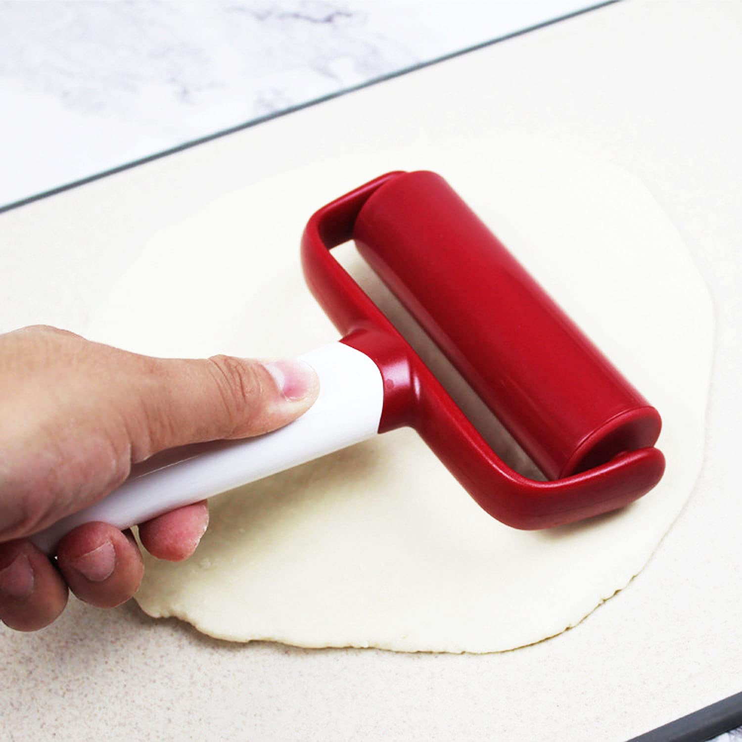 Aoobaba 4 Pieces Pizza Tools Set Incl Dough Cutter Roller Docker And Pizza Cutter Wheel, Pastry Pizza Pie Roller Rolling Pins An
