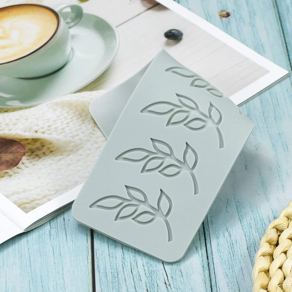 Fondant Silicone Moulds Tropical Leaves Silicone Imprint Mat Gum Paste Press Mold For Cake Chocolate Cupcake Decorating Cake Top