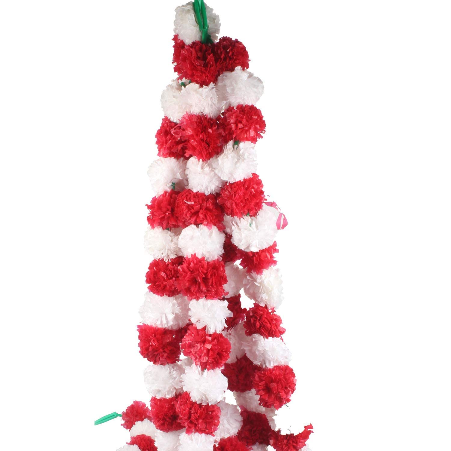 Klassic Red And White Artificial Marigold Flower For Decoration For Diwali Decoration Navratri, Pooja, Home Inauguration, Temple