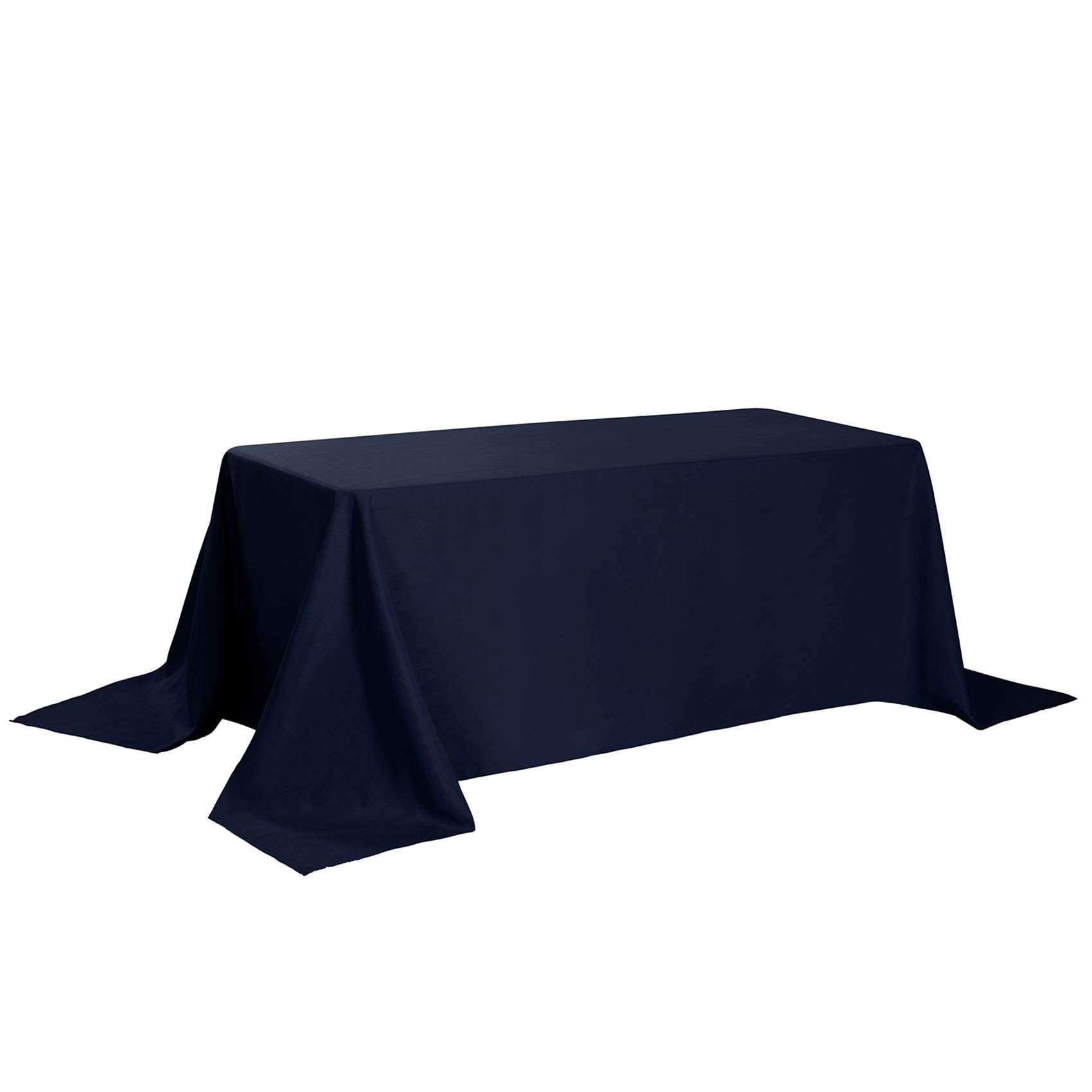 Rectangle Tablecloth 90X132 Inch Washable Polyester Fabric Table Cloth For Wedding Party Dining Banquet Decoration(90X132, Navy)