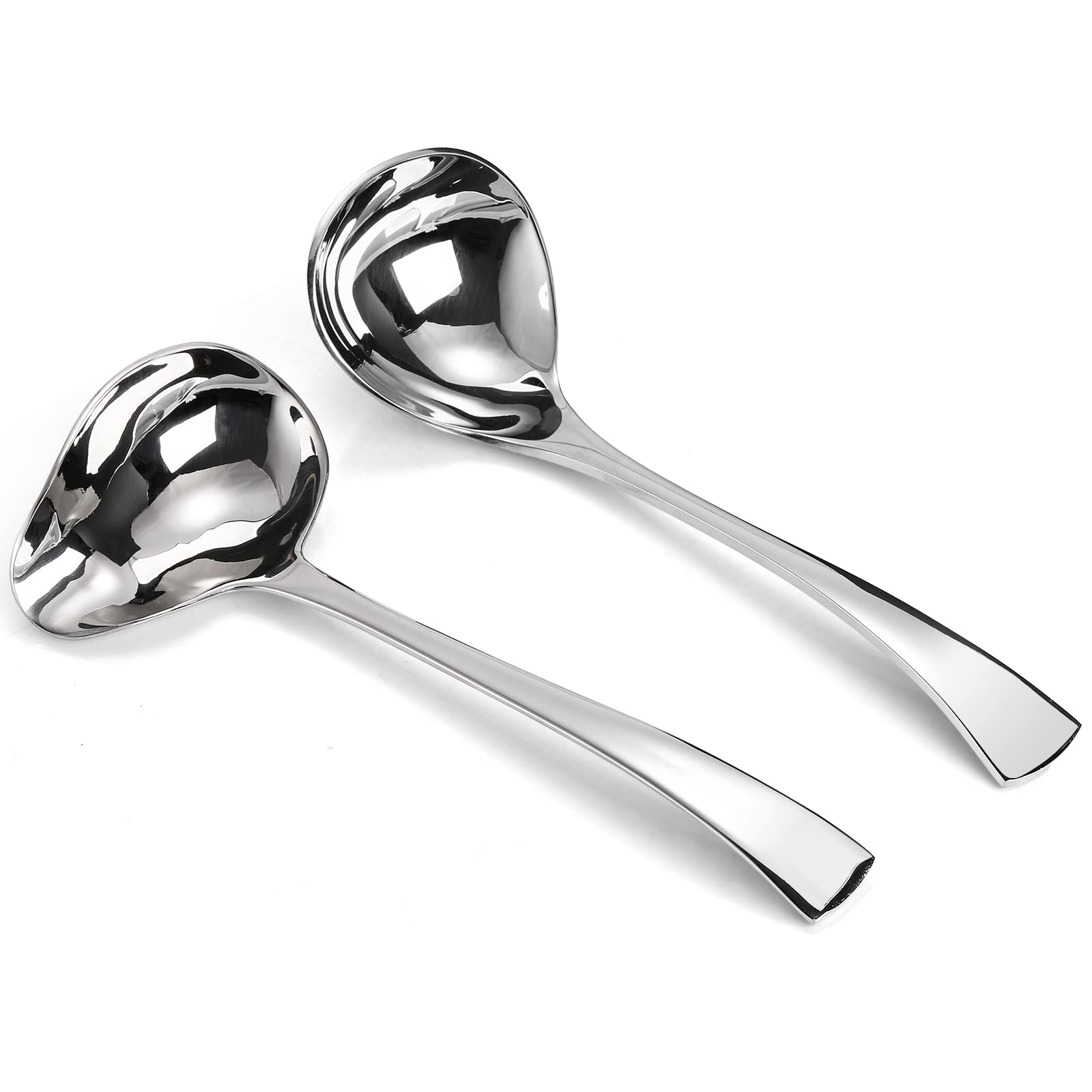 Yarlung Set Of 2 Gravy Spoon Small Ladle 7 Inch Sauce Drizzle Spoon With Spout, 18/10 Stainless Steel Mini Soup Ladle Kitchen Ut
