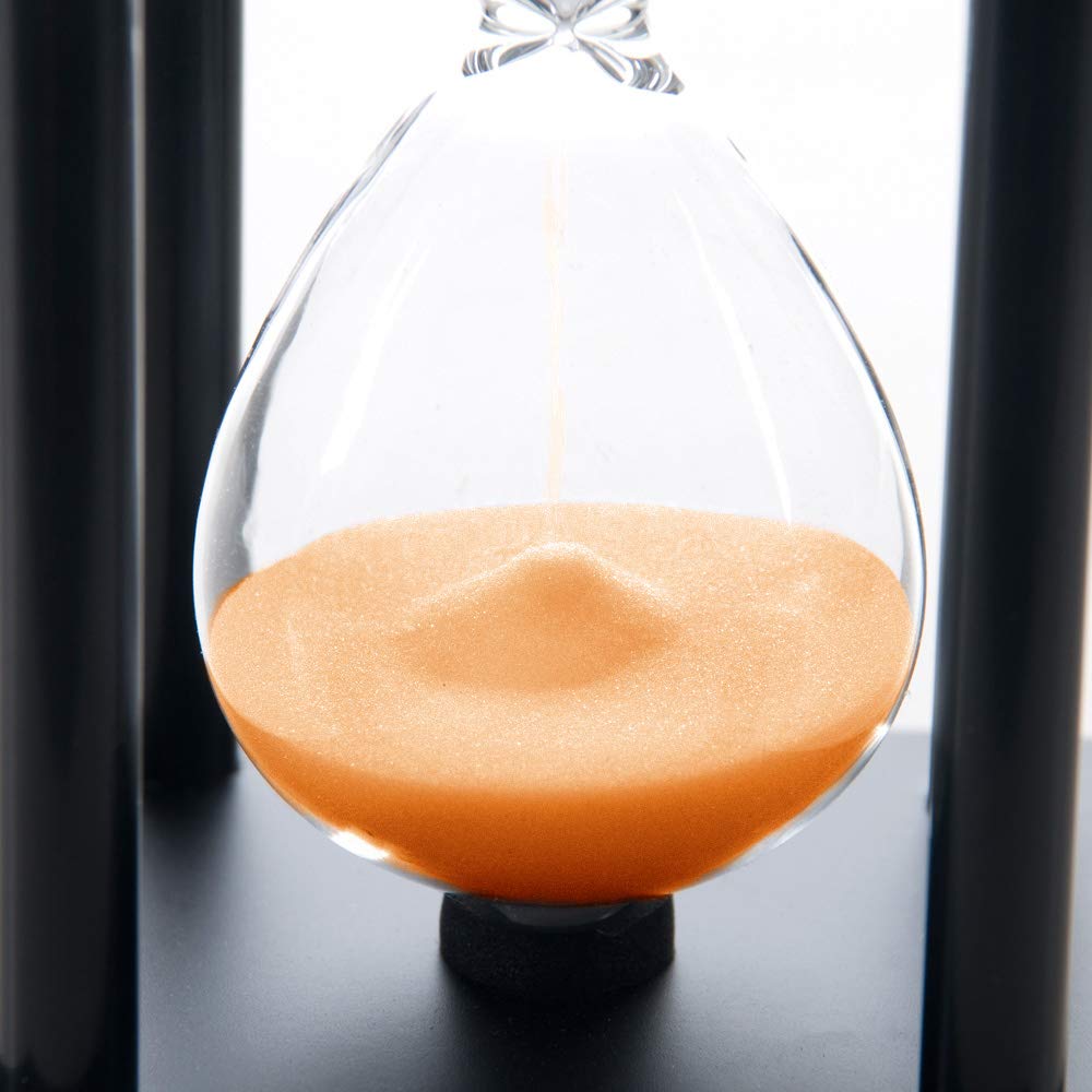 Bellaware 60 Minutes Hourglass, Wood Sand Timer, Orange
