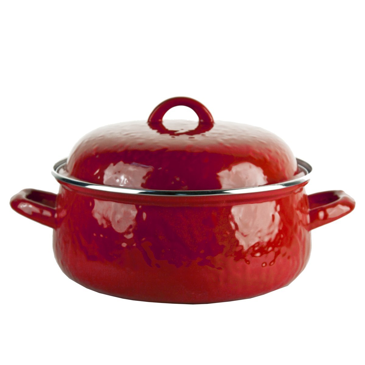 Golden Rabbit Enamelware - Solid Red Pattern - 4Qt Dutch Oven