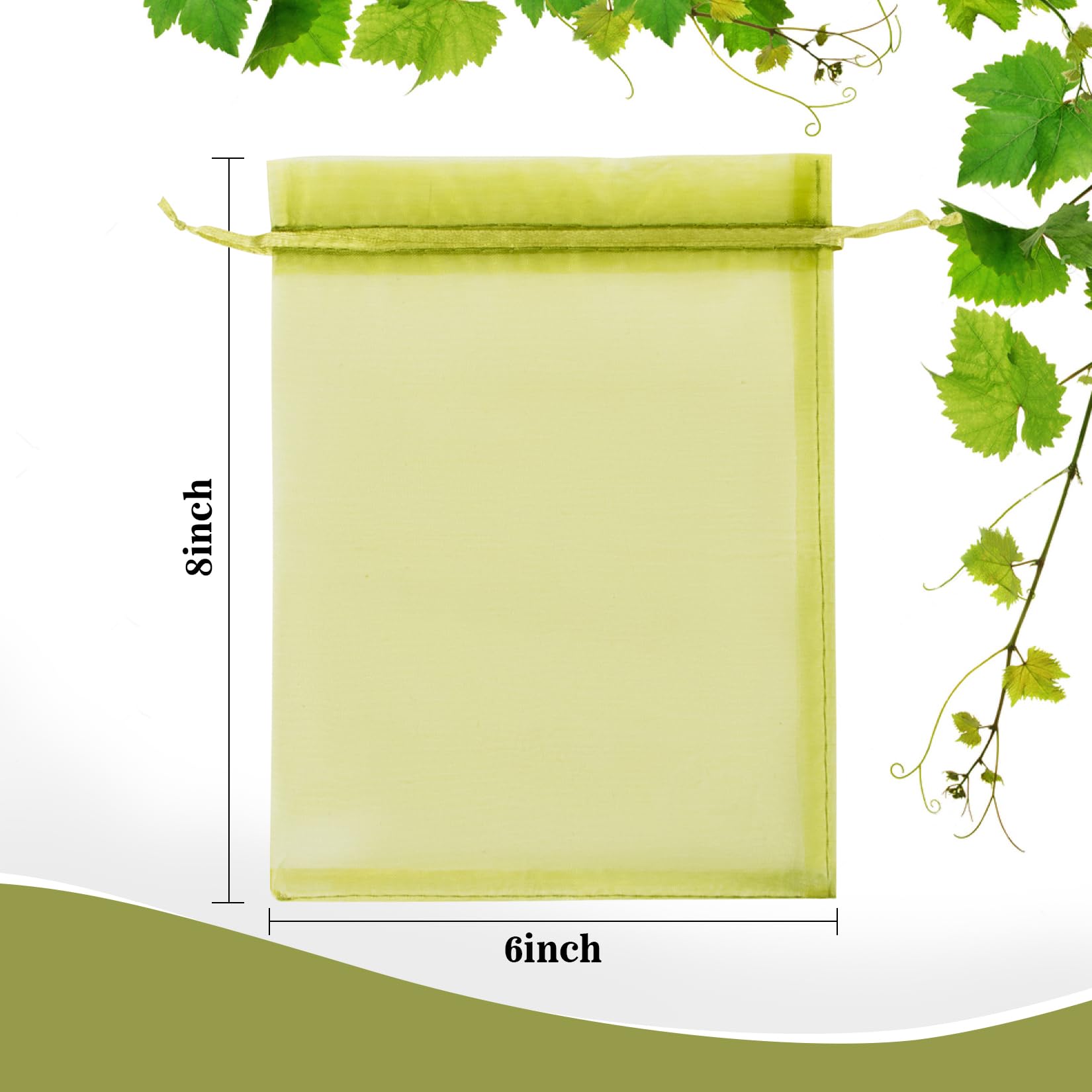 Sukh 50Pcs Fruit Protection Bags - 6 ''X8 '' Fruit Cover For Fruit Tree Netting Fruit Nets To Protect Fruit Mesh Fruit Bags Orga