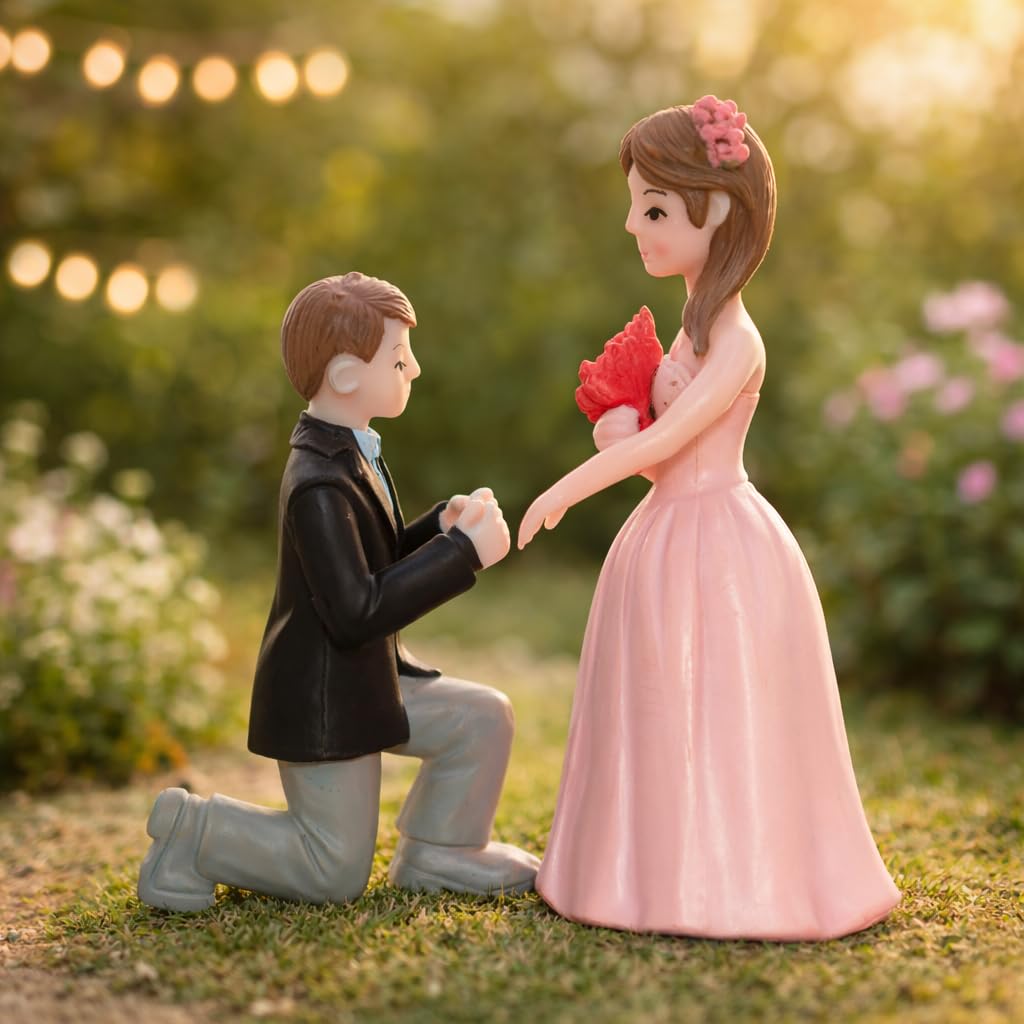 Craftvatika Valentine Gift For Girlfriend Boyfriend, Husband Wife, Valentine Love Couple Romantic Miniature Statue Showpiece, Bi